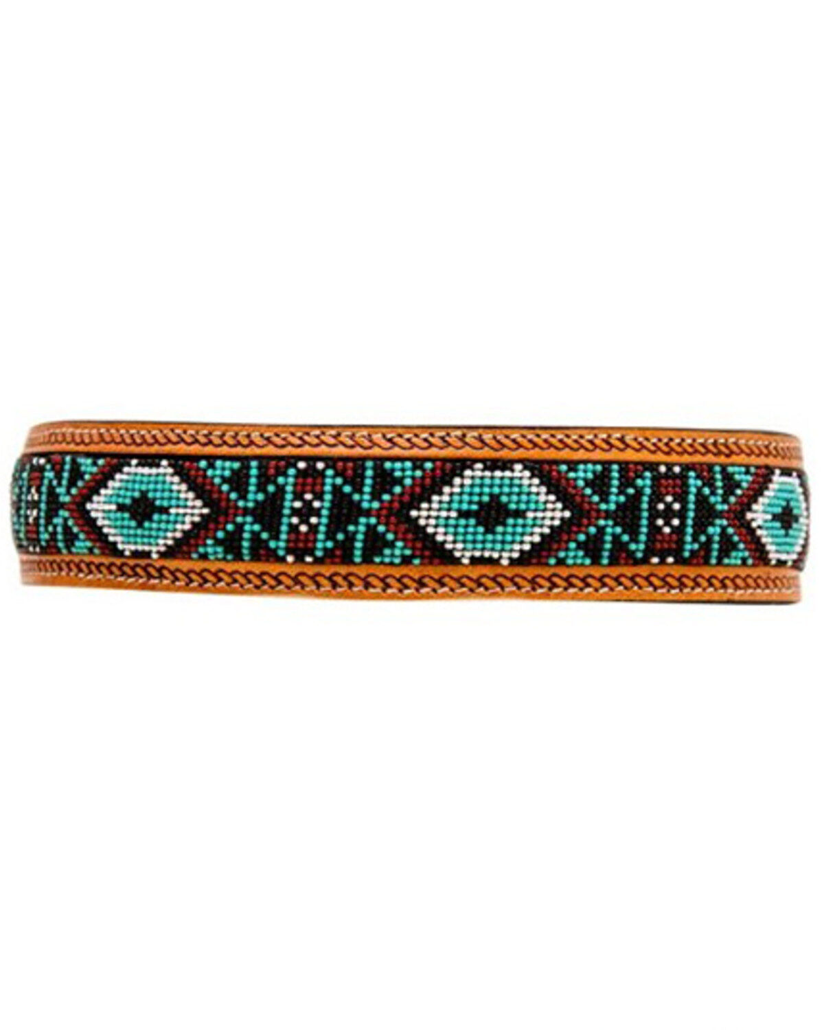 Myra Bag Whizter Hand-Tooled Beaded Dog Collar
