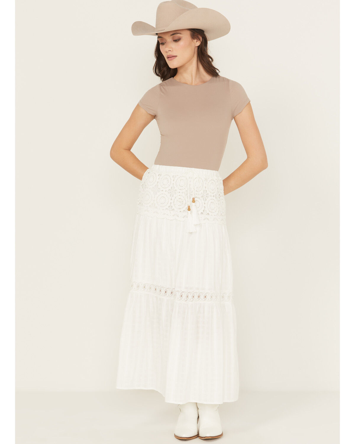 Miss Me Women's Crochet Lace Yoke Skirt