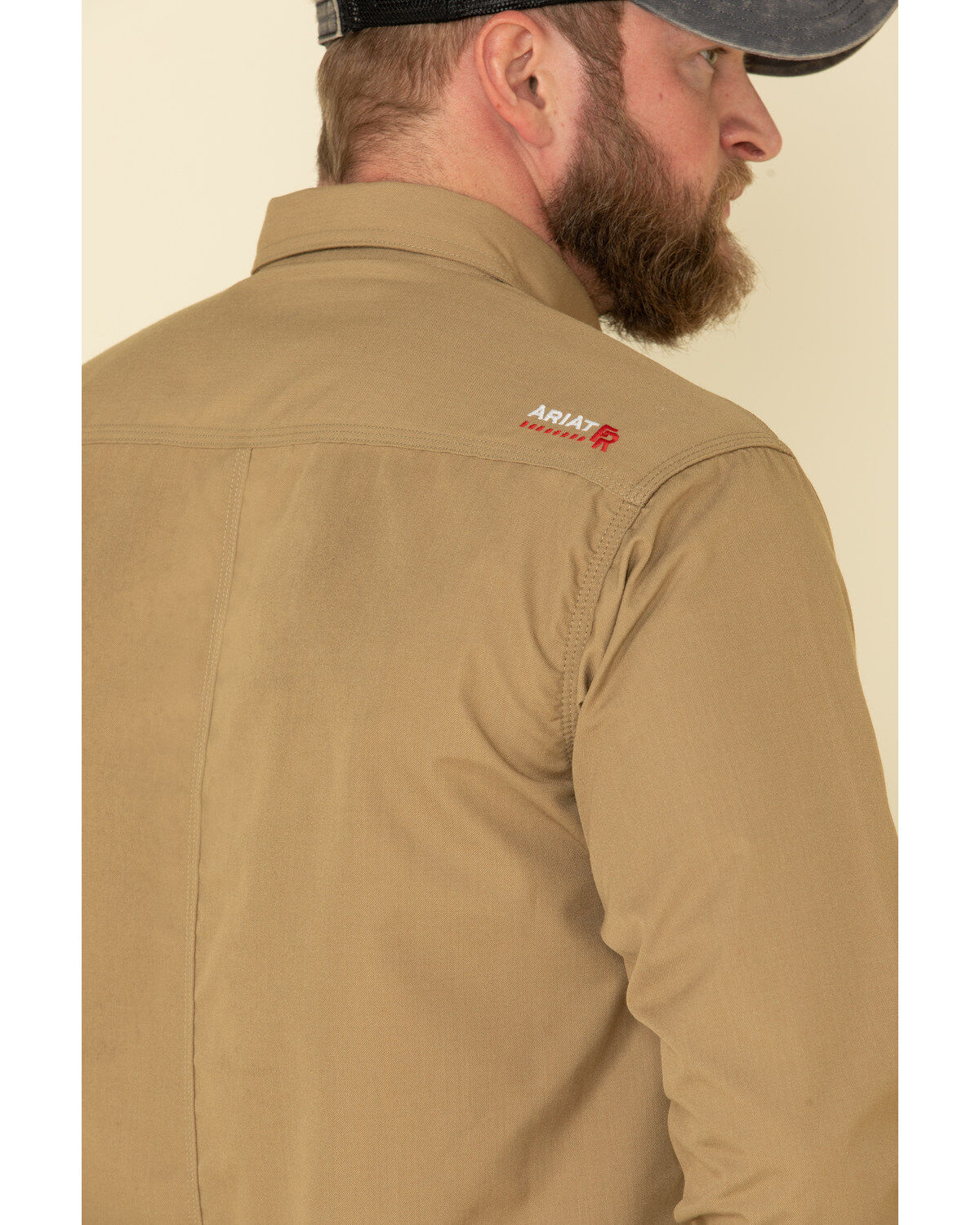 Ariat Men's Khaki FR Solid Featherlight Long Sleeve Work Shirt