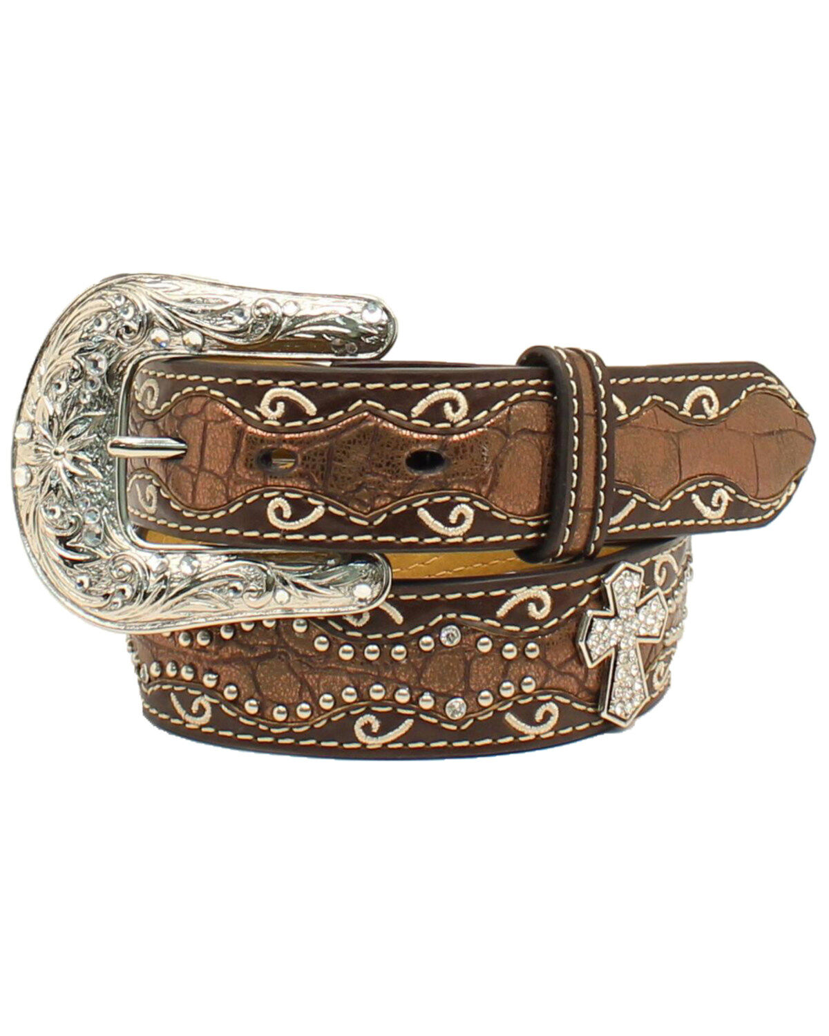 Ariat Girls Studded Cross Inlay Belt