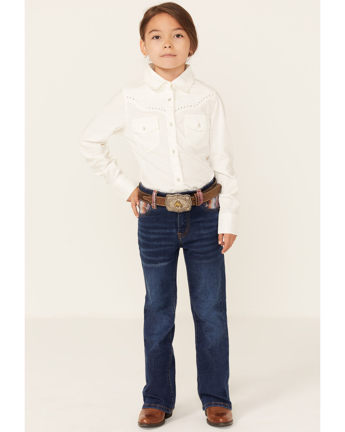 Ranch Dress'n Girls' Serape Pocket Stretch Regular Bootcut Jeans