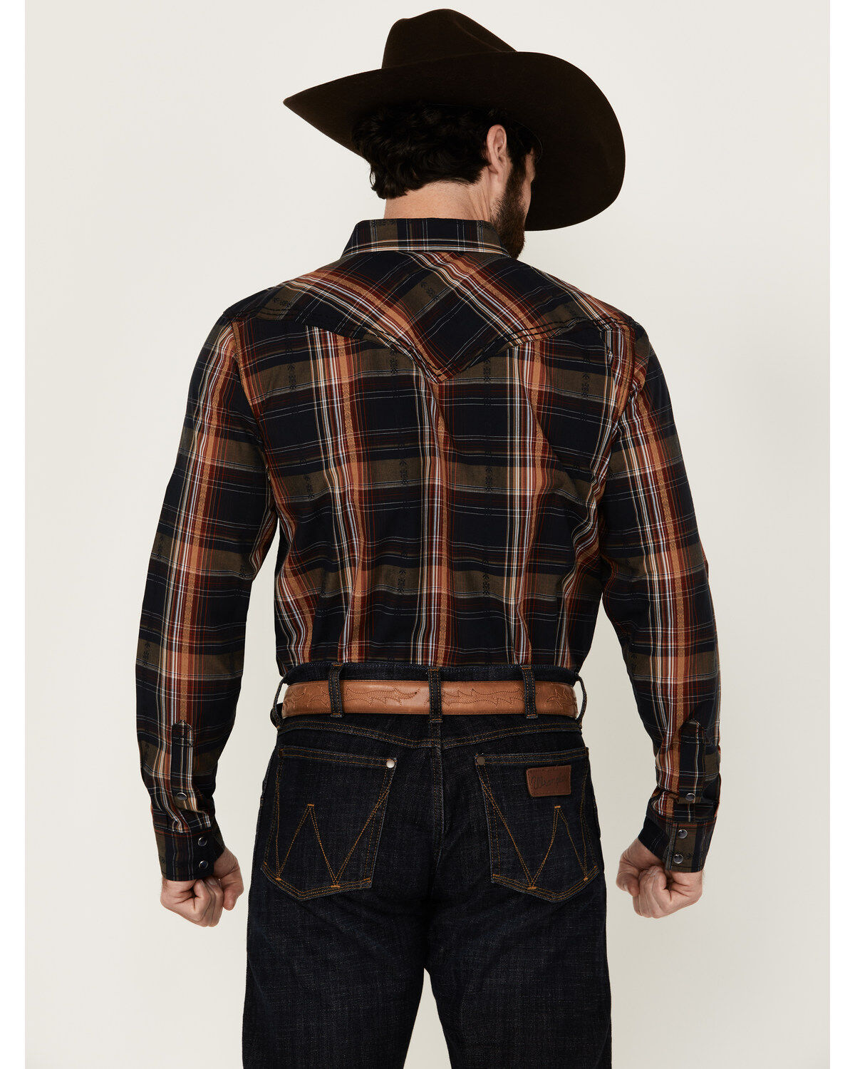 Cody James Men's Trouble Plaid Print Long Sleeve Snap Western Shirt