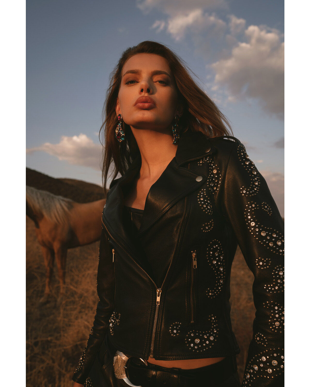 Boot Barn X Understated Leather Rhinestone Leather Moto Jacket