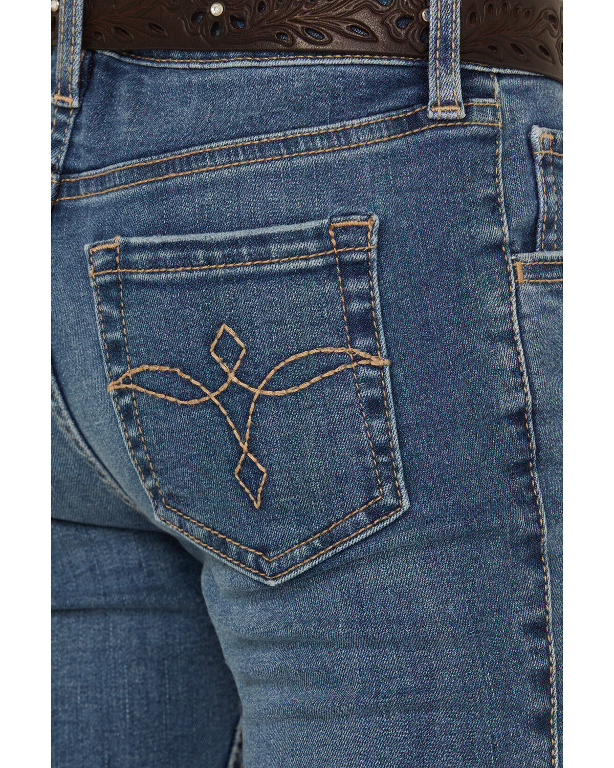 Shyanne Girls' Cimarron Twisted Side Seam Flare Stretch Denim Jeans