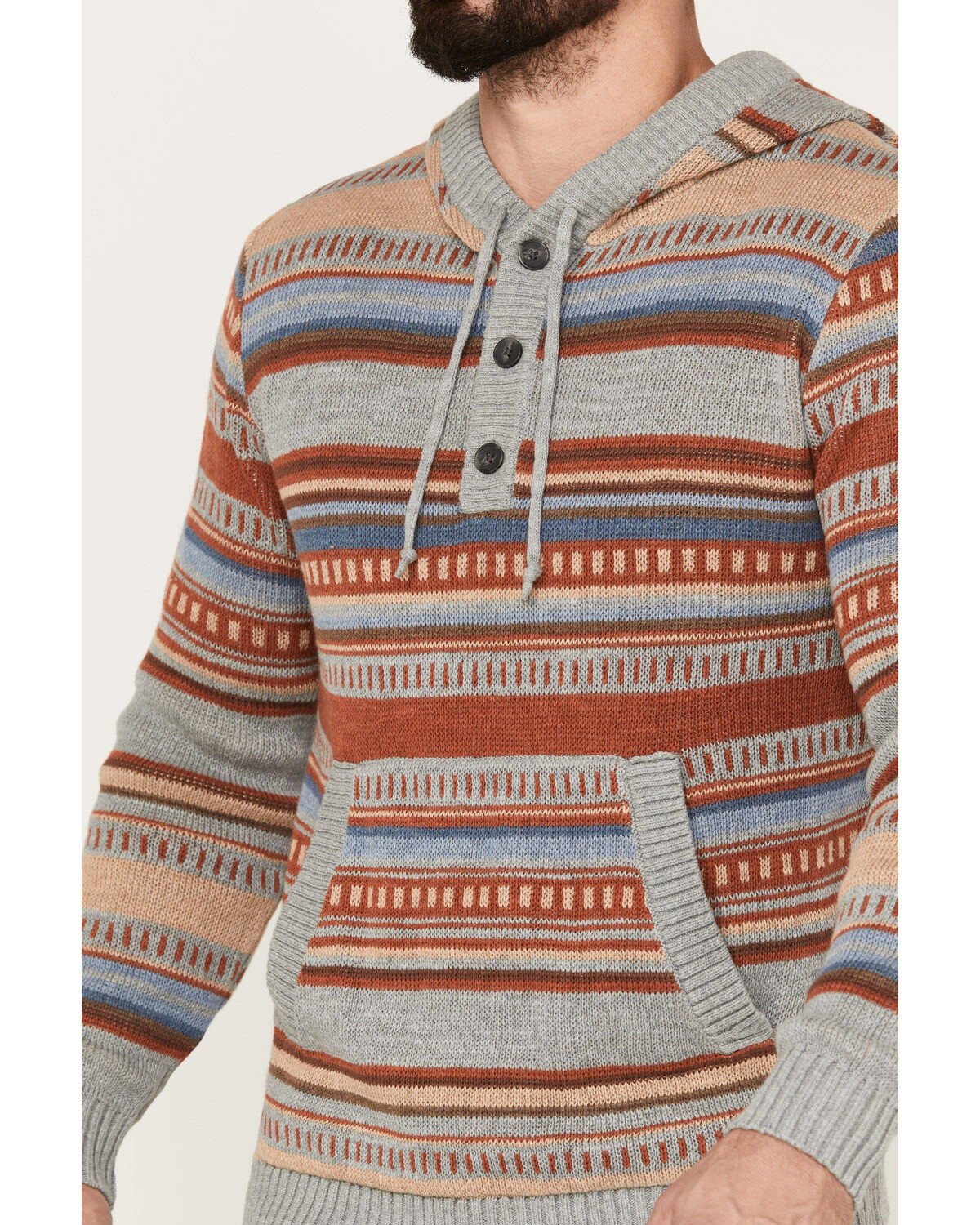 Pendleton Men's Medallion Striped Hooded Pullover