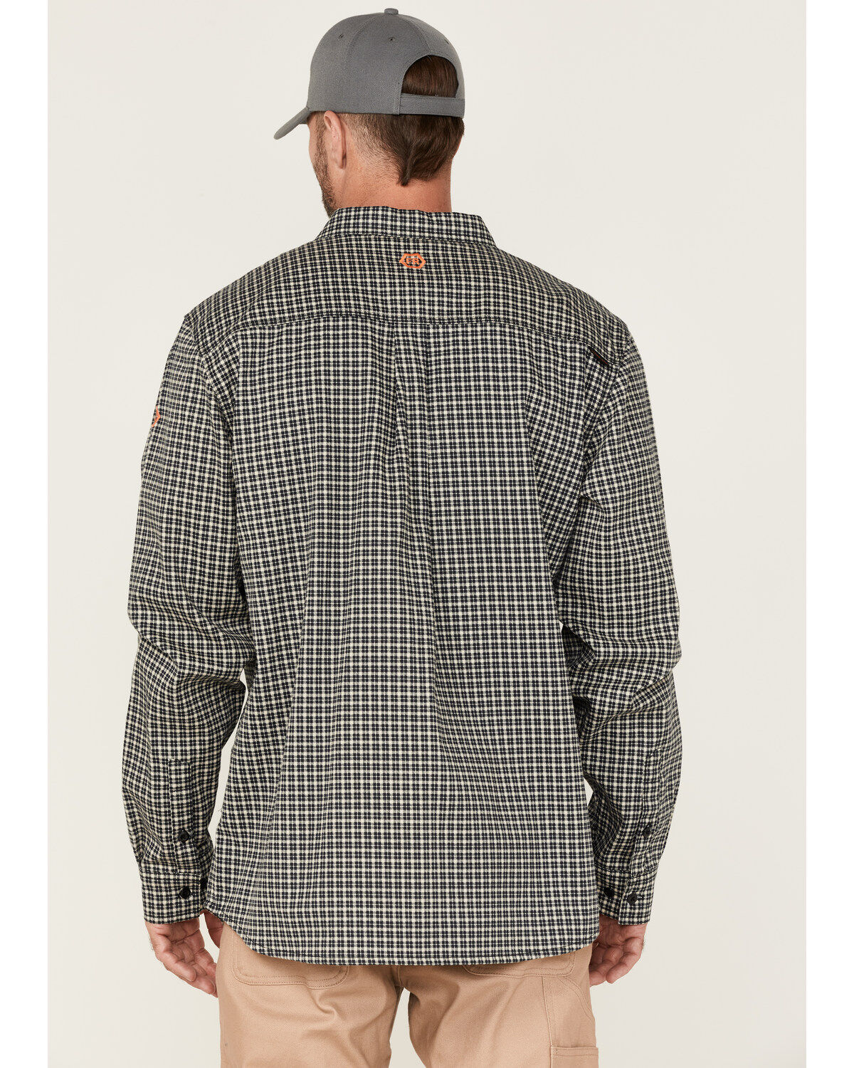 Hawx Men's FR Plaid Print Woven Long Sleeve Button Down Work Shirt - Tall