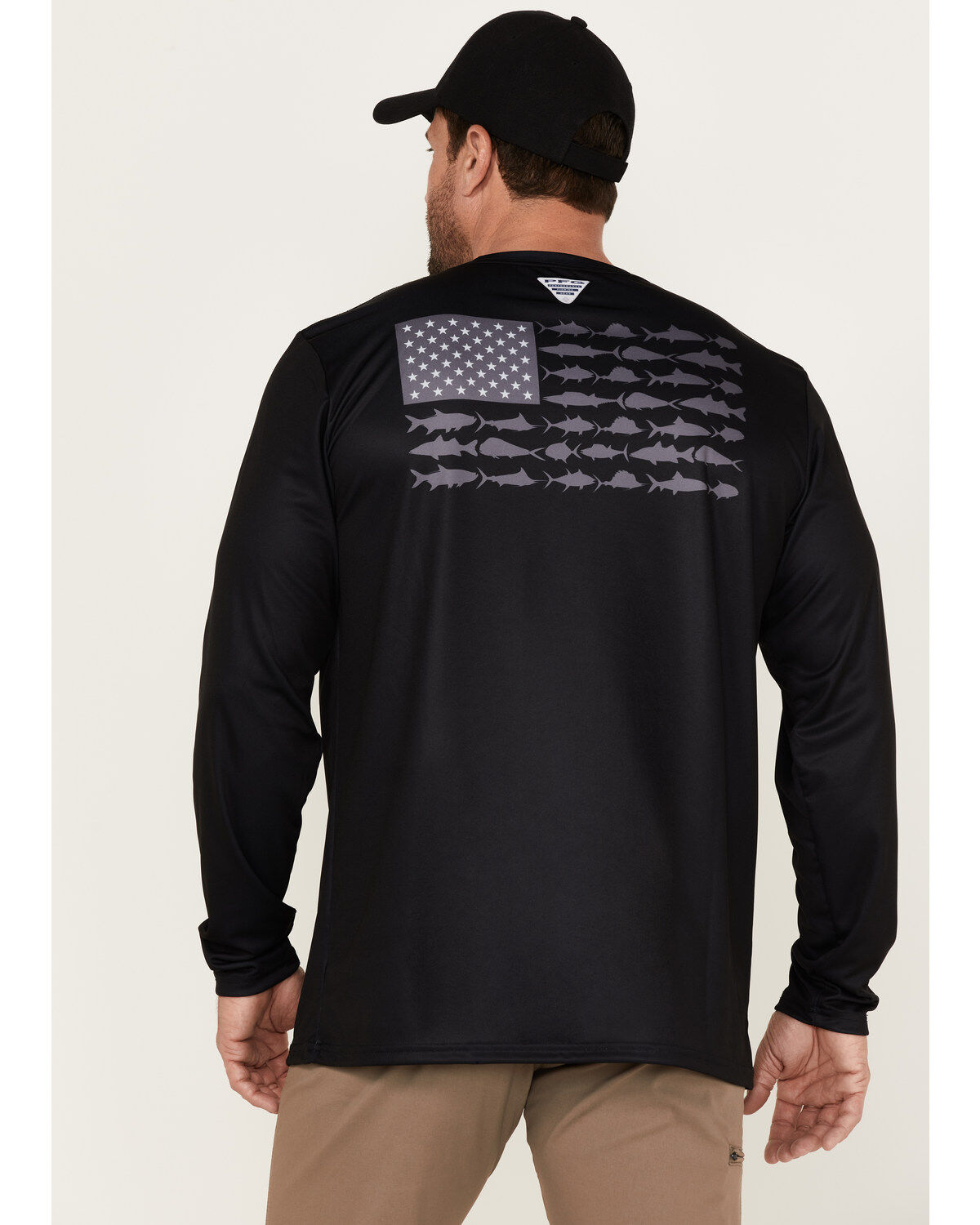 Columbia Men's PFG Terminal Tackle Flag Graphic Long Sleeve T-Shirt