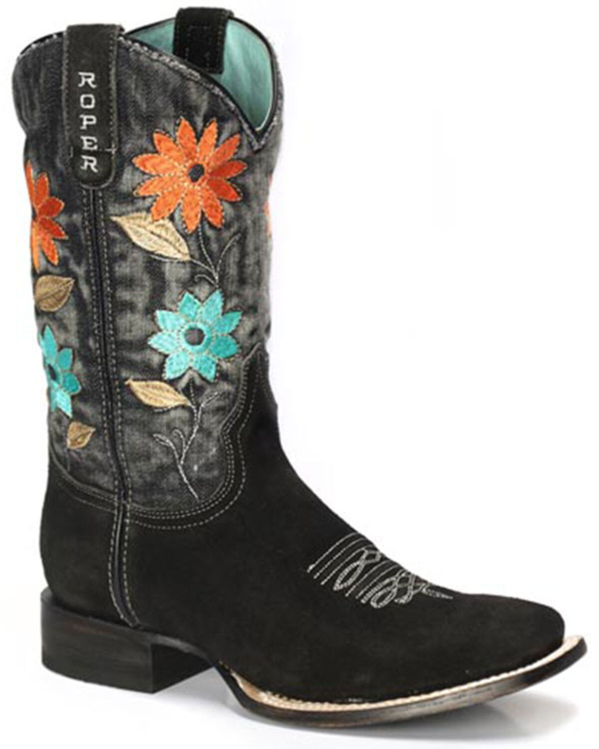 Roper Women's Flower Power Western Boots - Broad Square Toe