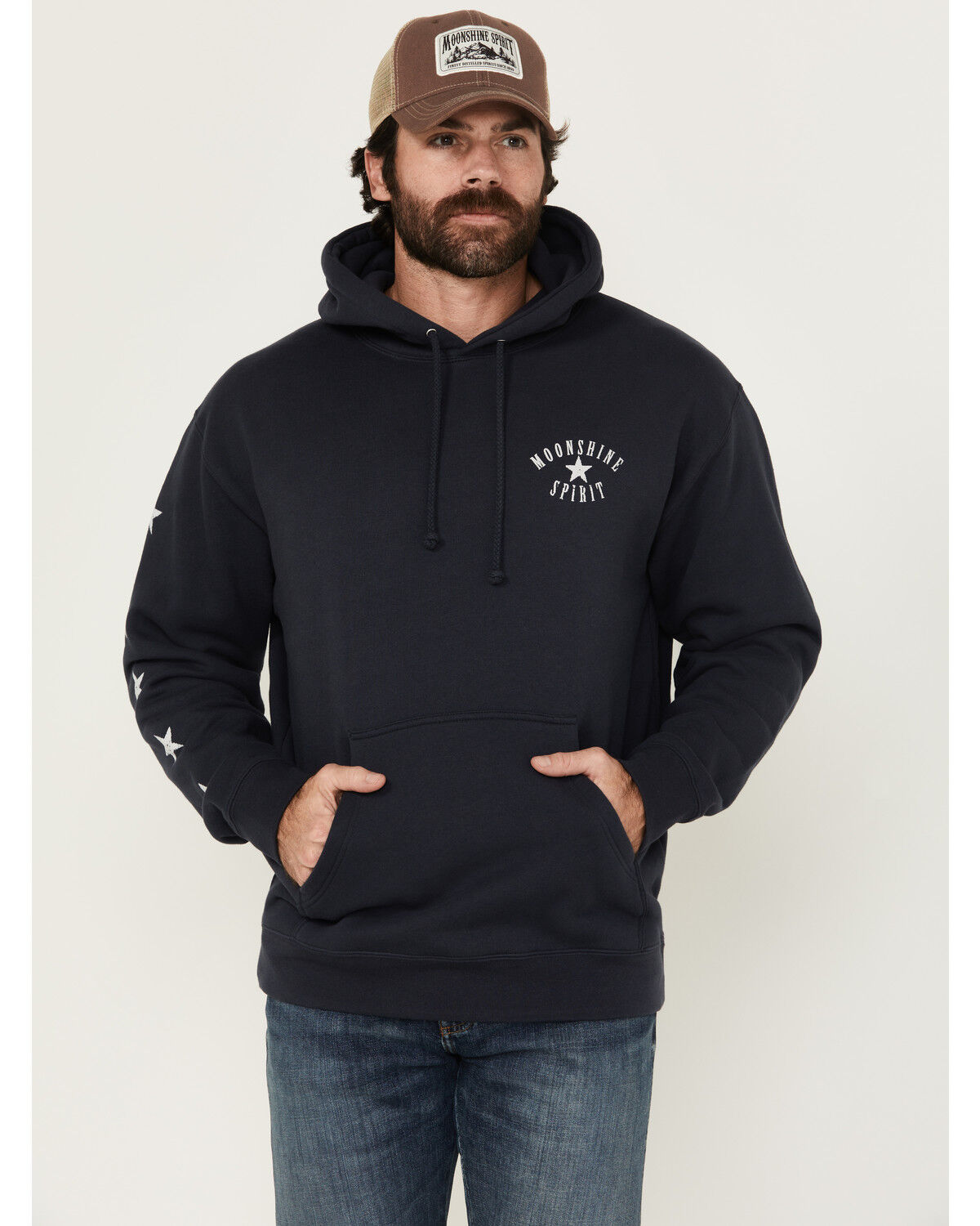 Moonshine Spirit Men's Eagle Star Graphic Hooded Sweatshirt