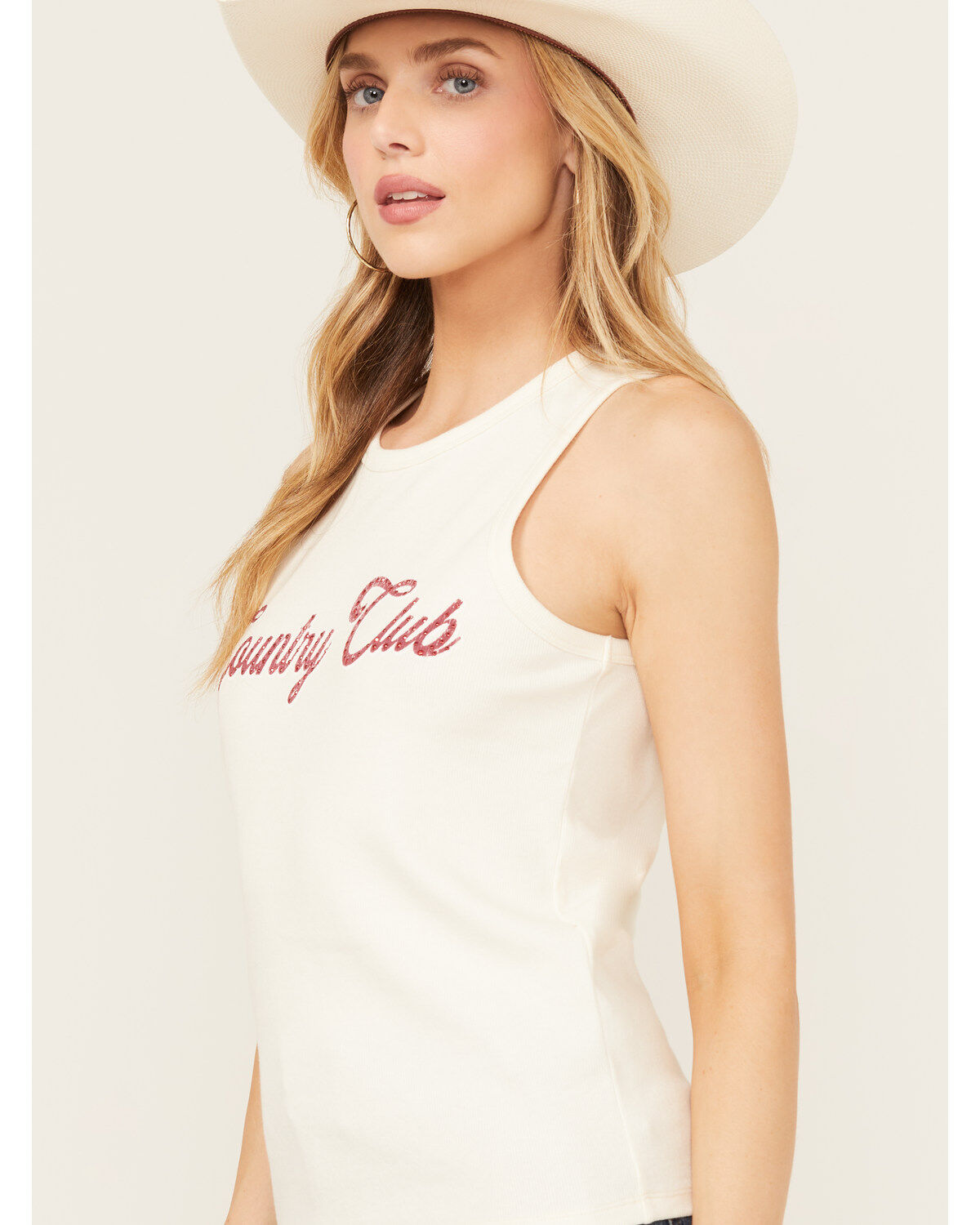 Blended Women's Rhinestone Country Club Graphic Tank