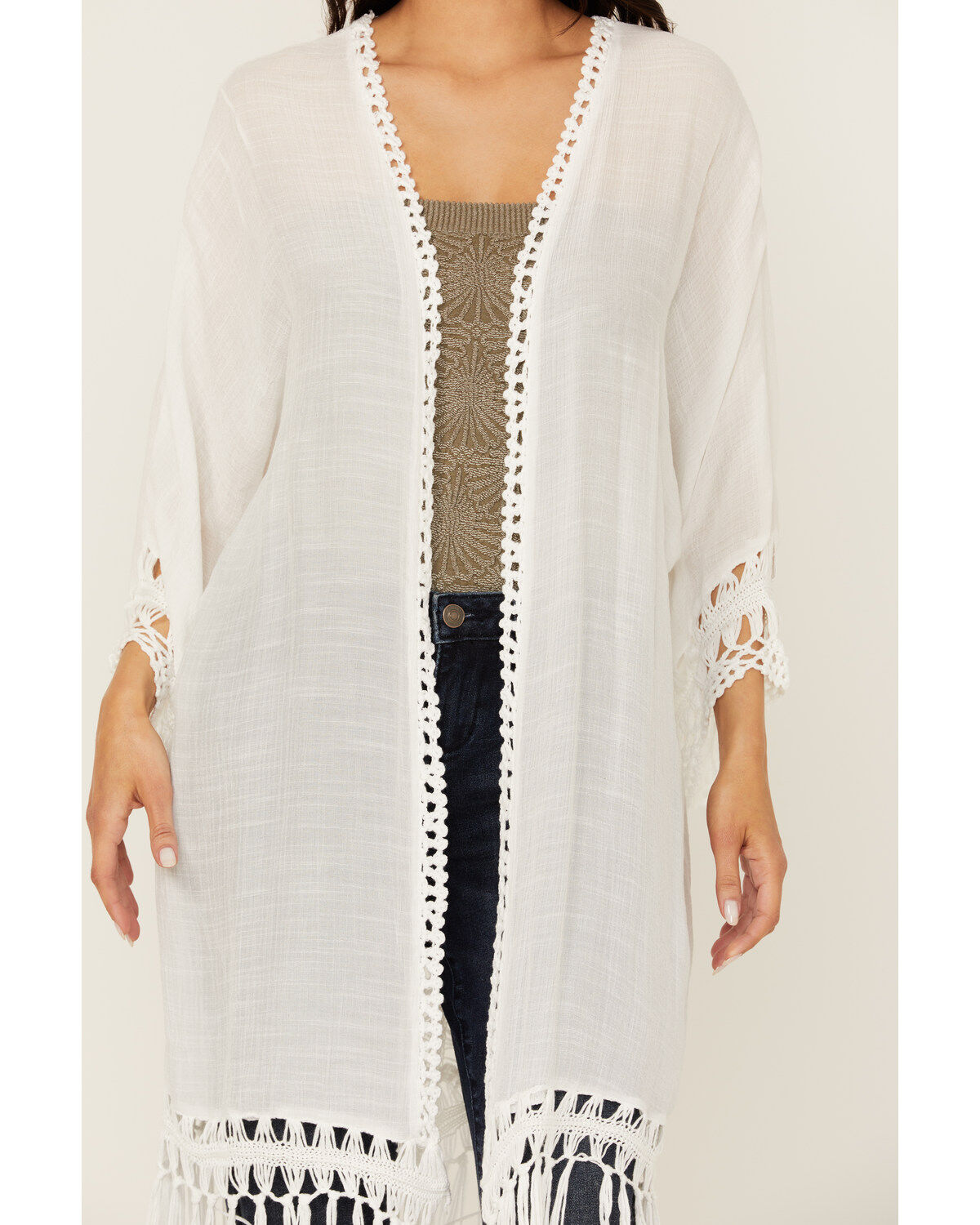 Shyanne Women's Crochet Fringe Kimono