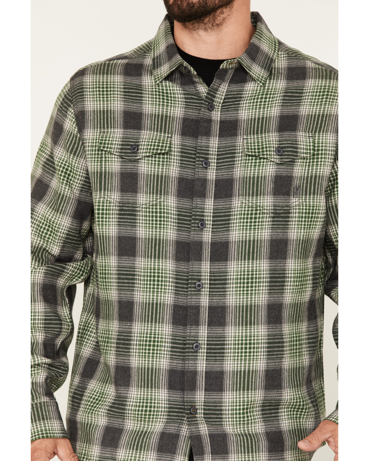 Brothers and Sons Men's Plaid Print Long Sleeve Button Down Flannel Shirt