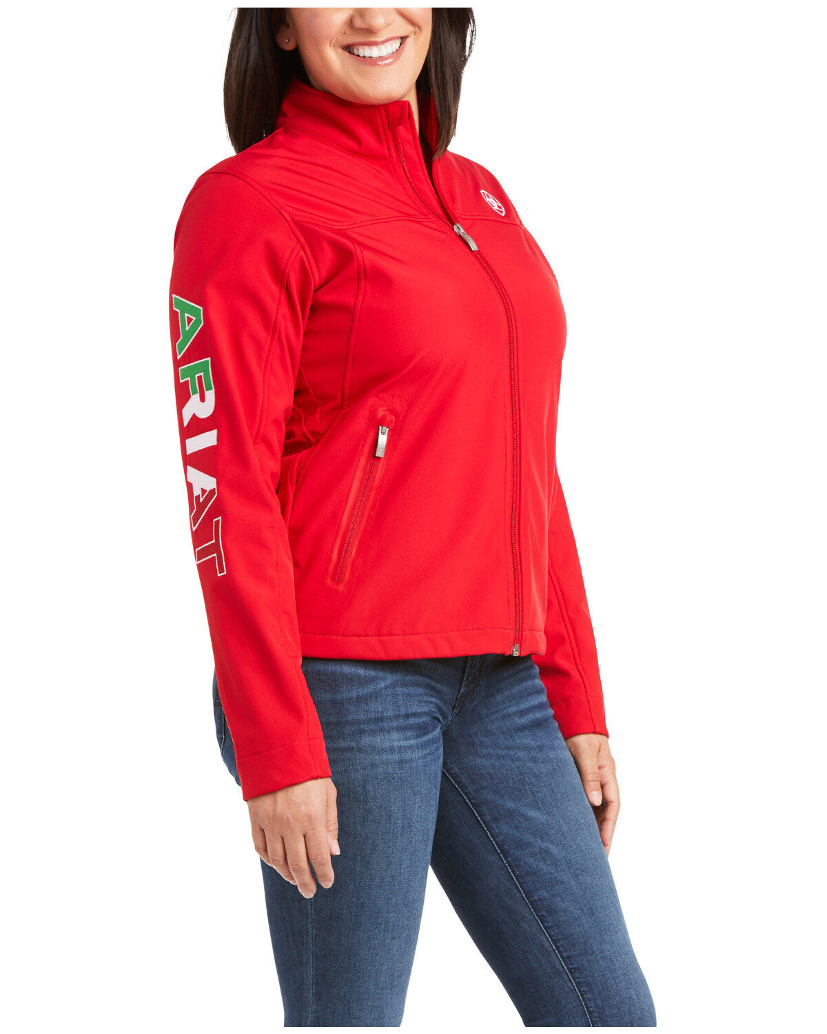 Ariat Women's Team Mexico Softshell Zip-Up Water Repellent Jacket