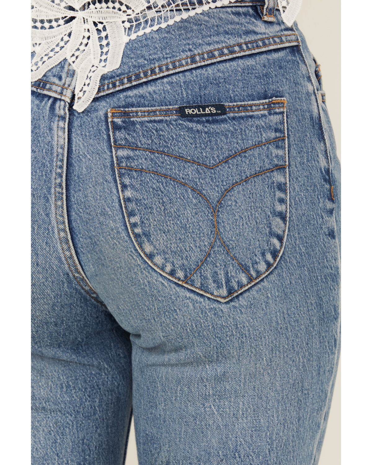 Rolla's Women's Boot Barn Exclusive Salty Medium Wash High Rise Duster Bootcut Stretch Denim Jeans