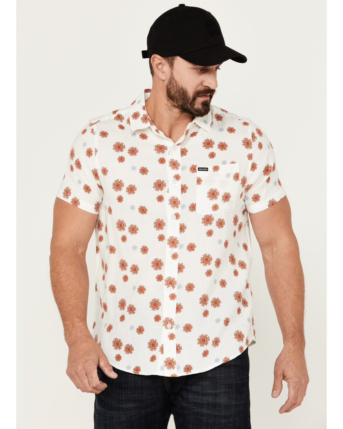 Brixton Men's Charter Slub Short Sleeve Button-Down Shirt