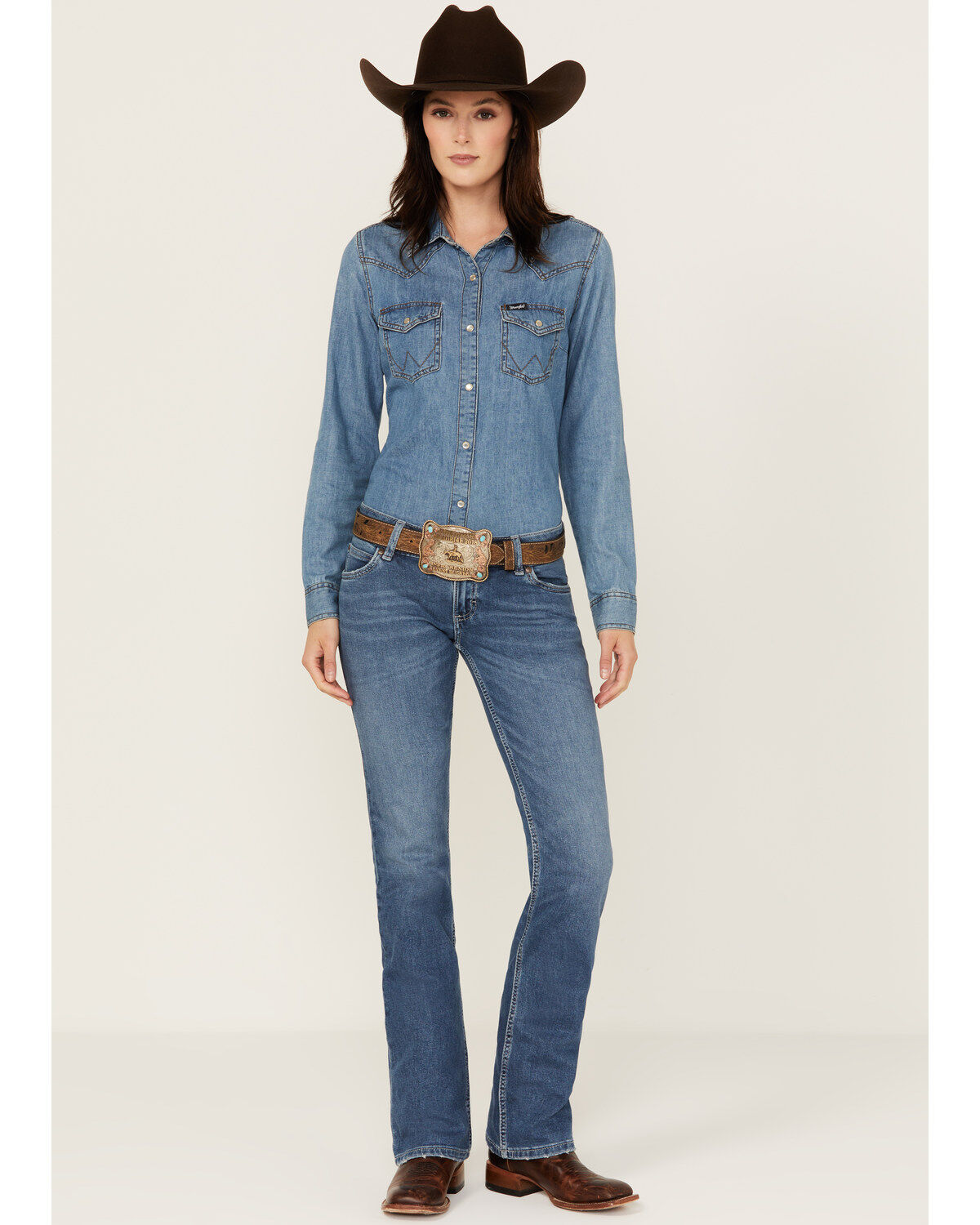 Wrangler Retro Women's Sadie Medium Wash Low Rise Stretch Bootcut Jeans