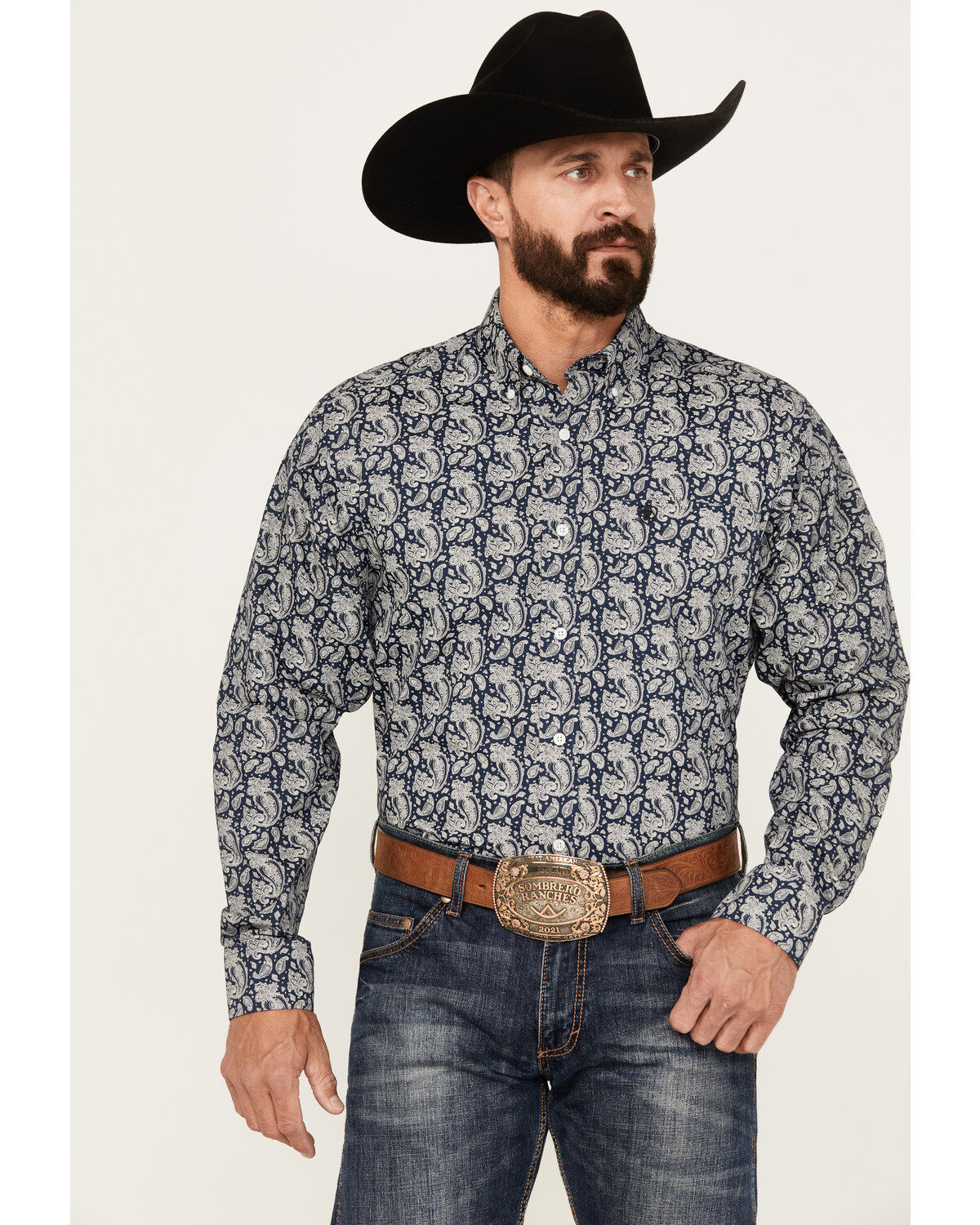Ariat Men's Kohen Paisley Print Long Sleeve Button-Down Western Shirt