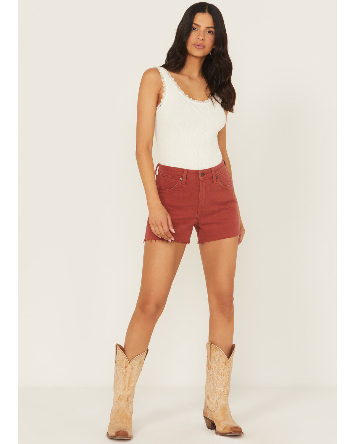 Wrangler Women's Amber High Rise Retro Cowboy Stretch Denim Shorts