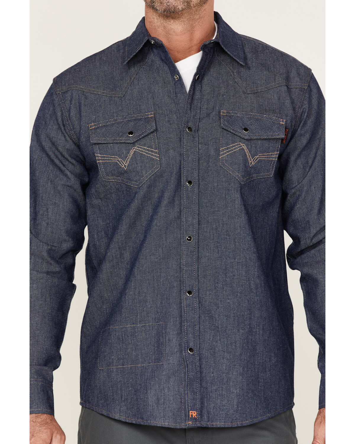 Cody James Men's FR Denim Mount Vernon Long Sleeve Snap Work Shirt