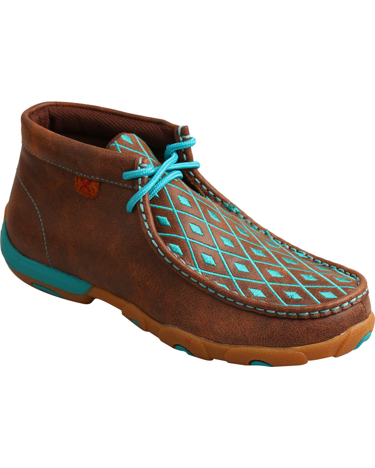 Twisted X Women's Diamond Stitched Lace-Up Moccasins