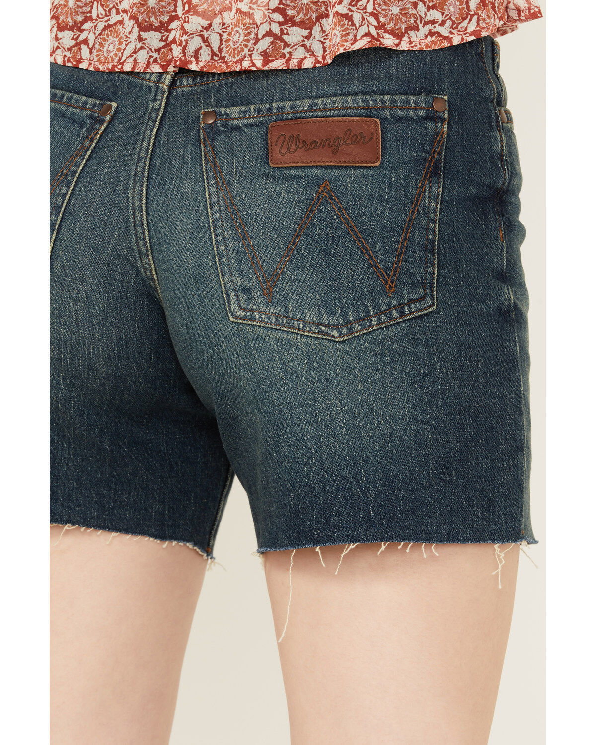 Wrangler Retro Women's Medium Wash High Rise Cutoff Denim Shorts