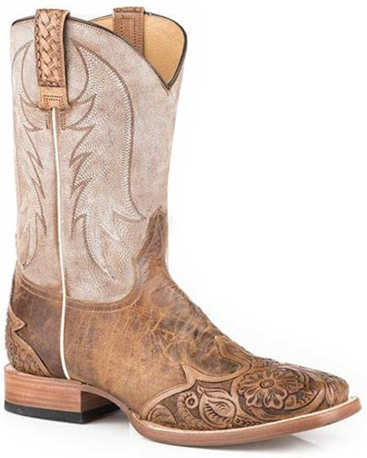 Stetson Men's Diego Tooled Wingtip Western Boots - Broad Square Toe