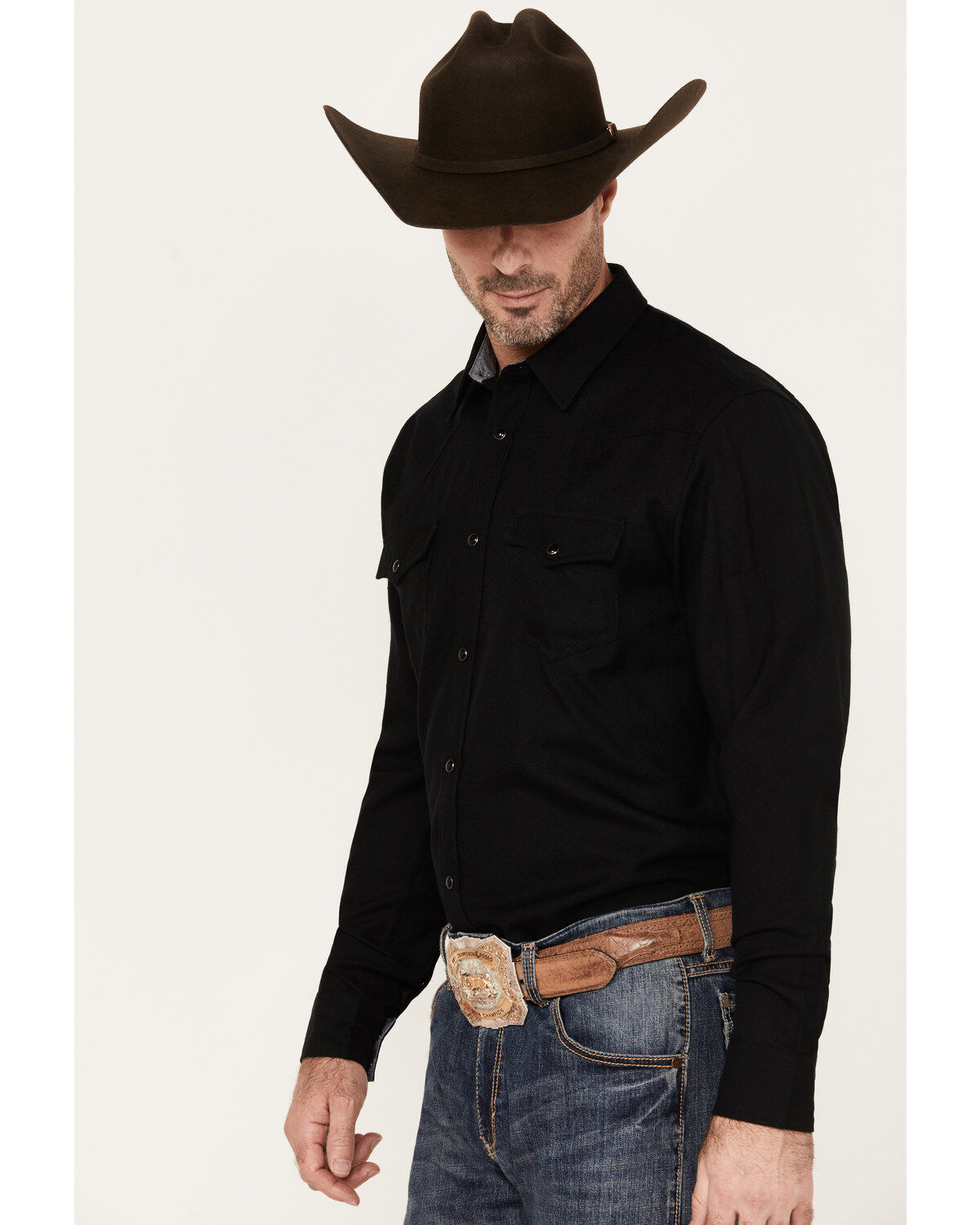 Cody James Men's Wooly Mammoth Solid Long Sleeve Snap Western Shirt