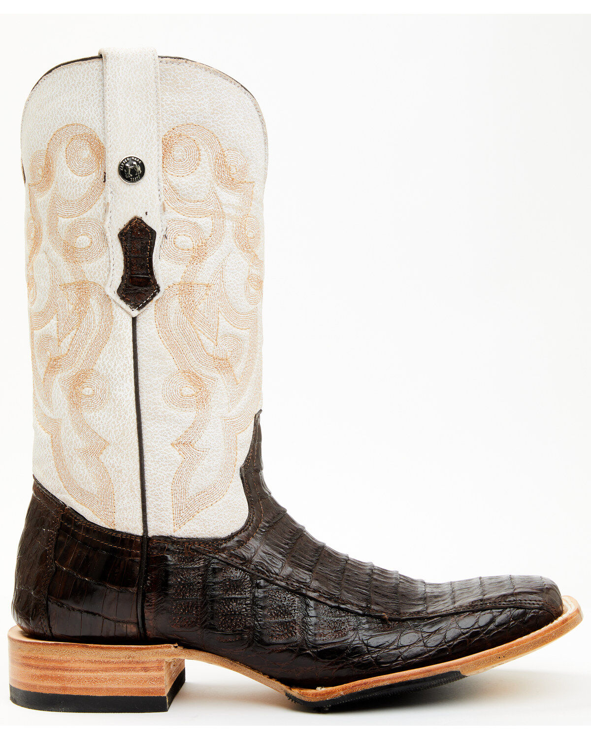 Tanner Mark Men's Exotic Caiman Belly Western Boots - Broad Square Toe