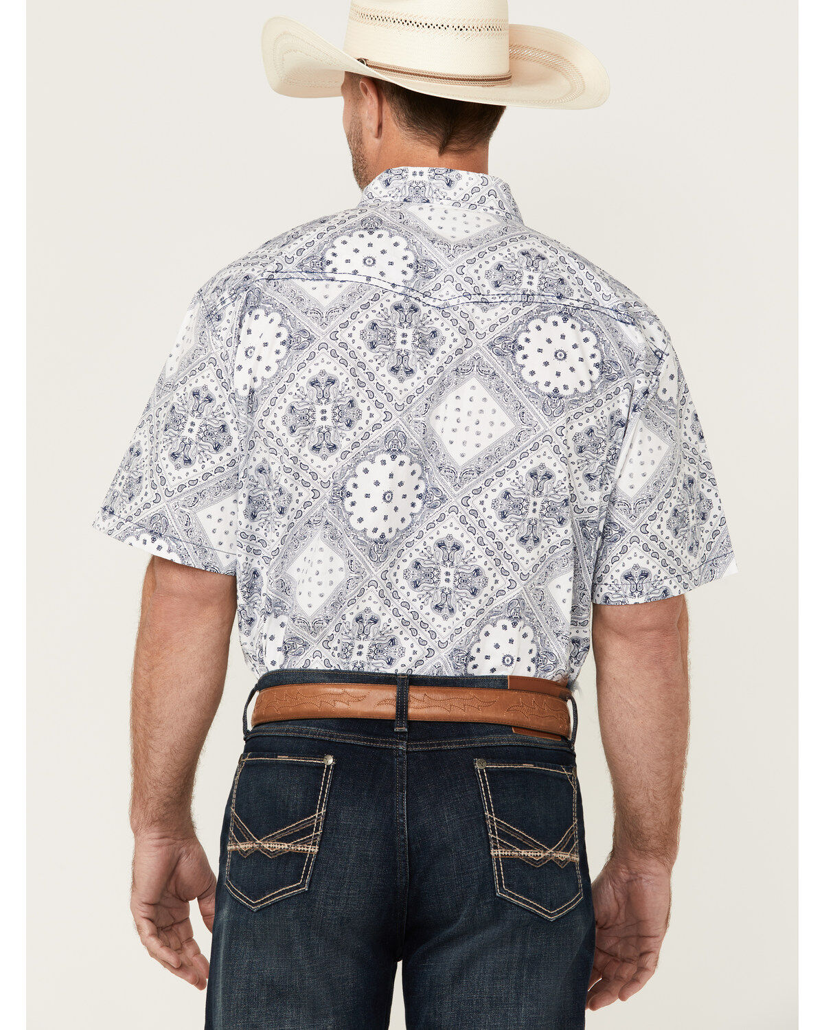 Cowboy Hardware Men's Boot Barn Exclusive Bandana Print Short Sleeve Snap Western Shirt