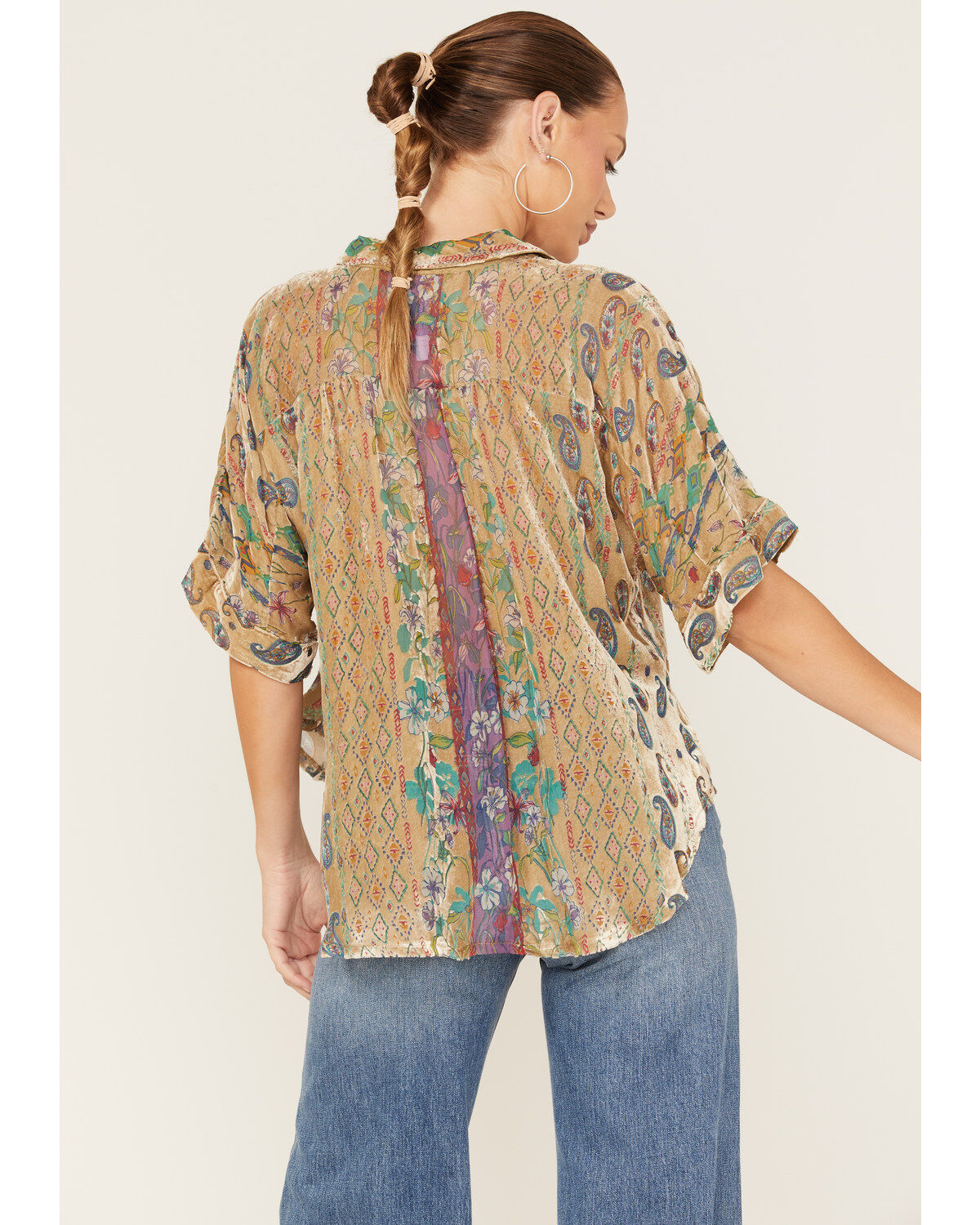 Johnny Was Women's Sugar Burnout Paisley Print Lynn Shirt
