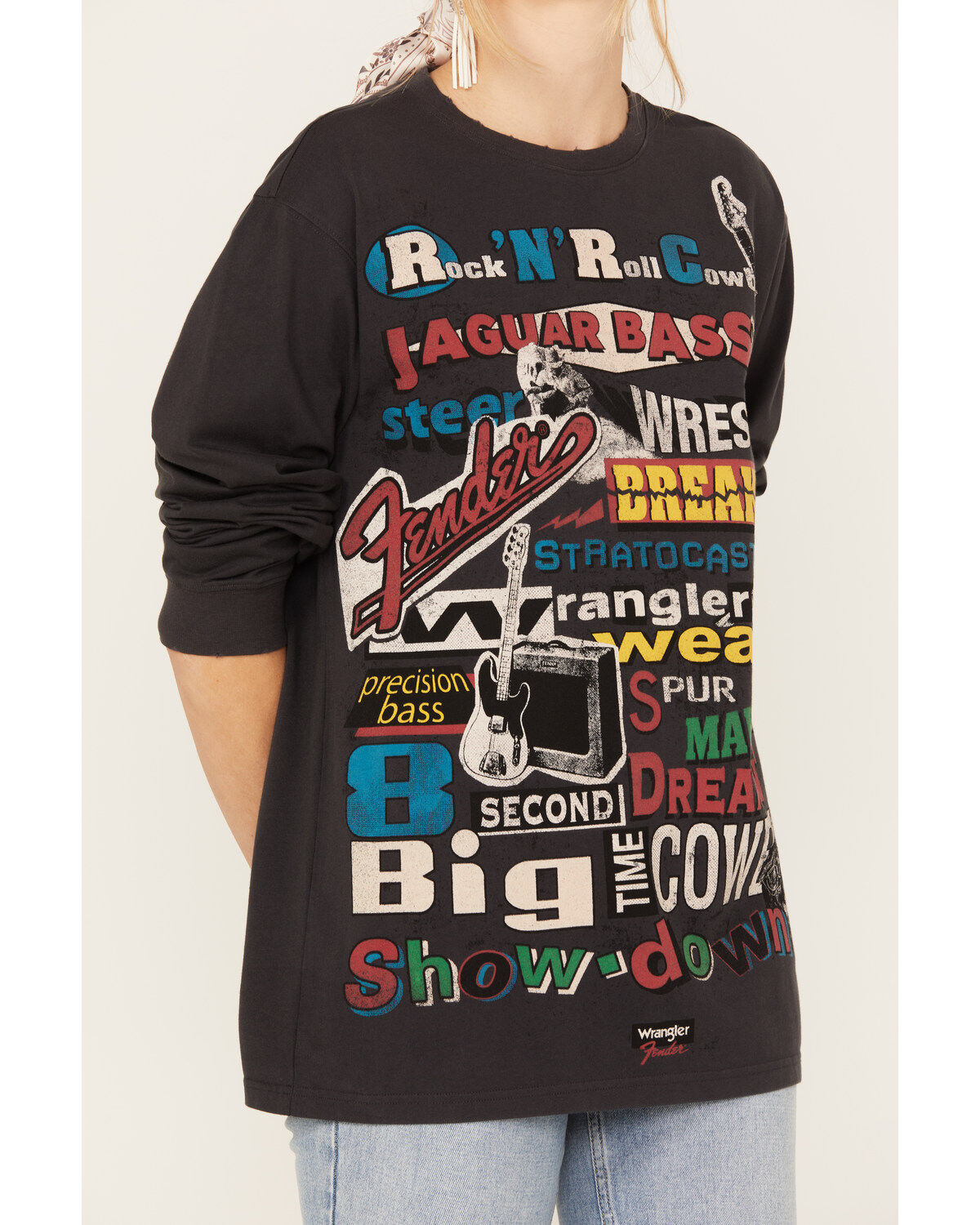 Wrangler X Fender Women's Collage Graphic Sweatshirt