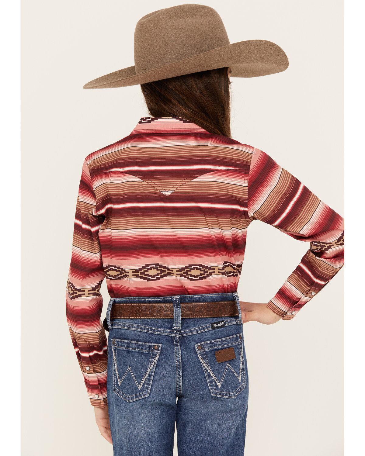 Ariat Girls' Southwestern Serape Striped Long Sleeve Snap Western Shirt