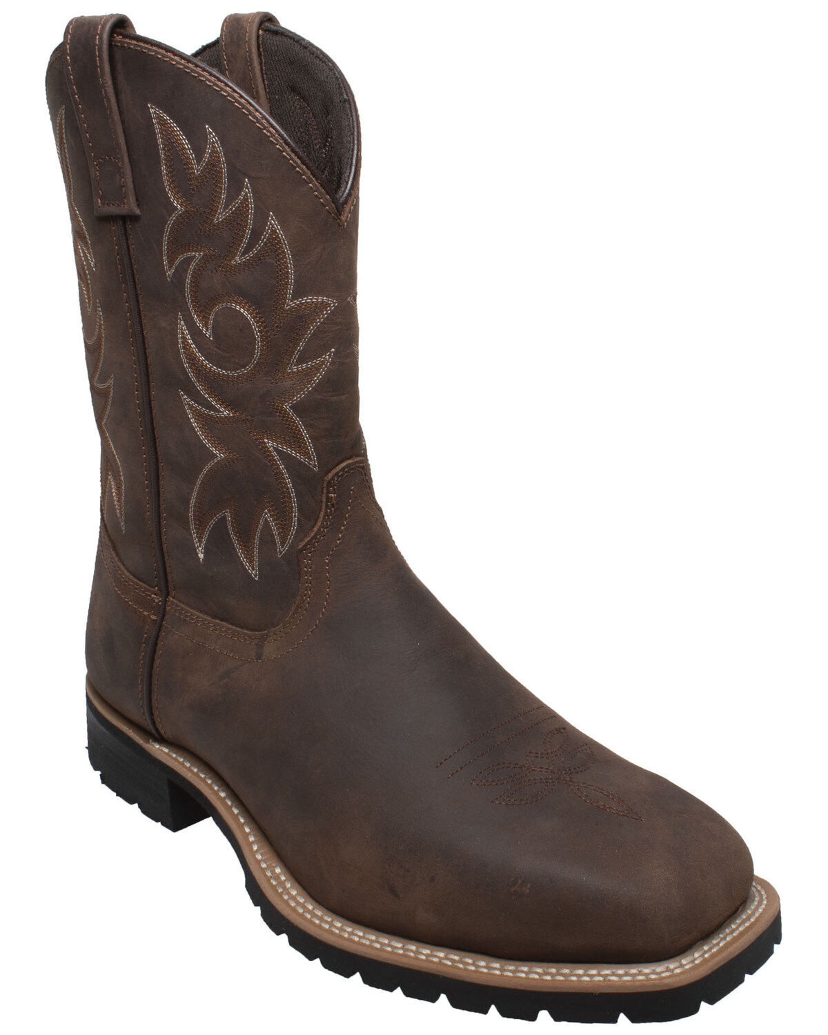 Ad Tec Men's Brown Western Work Boots - Steel Toe