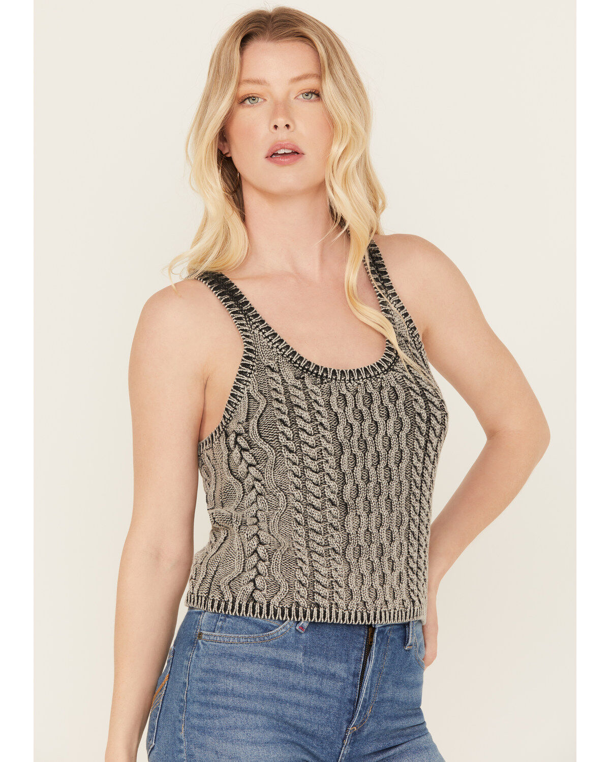 Free People Women's High Tide Cable Knit Sweater Tank