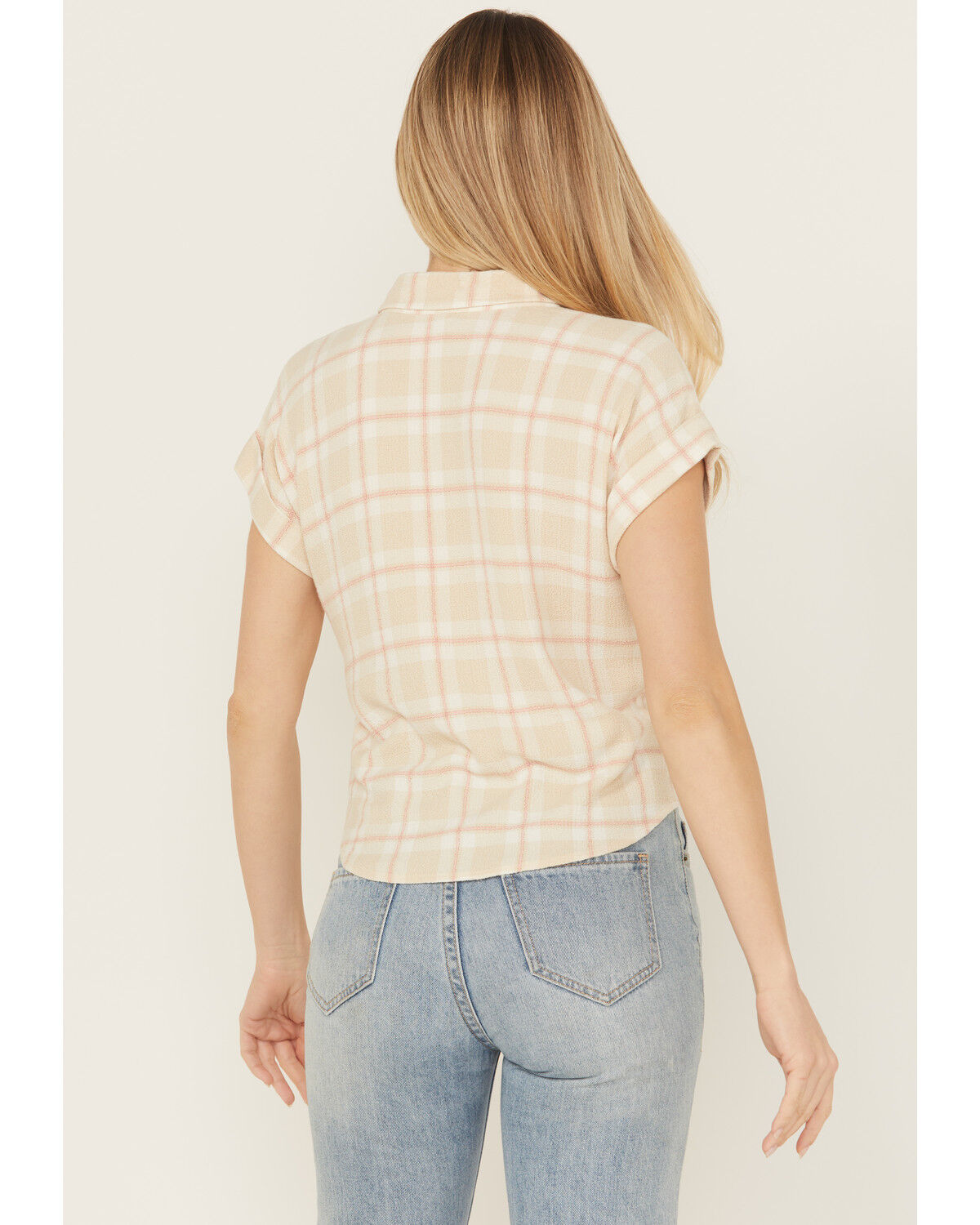 Shyanne Women's Plaid Print Tie-Front Camp Shirt