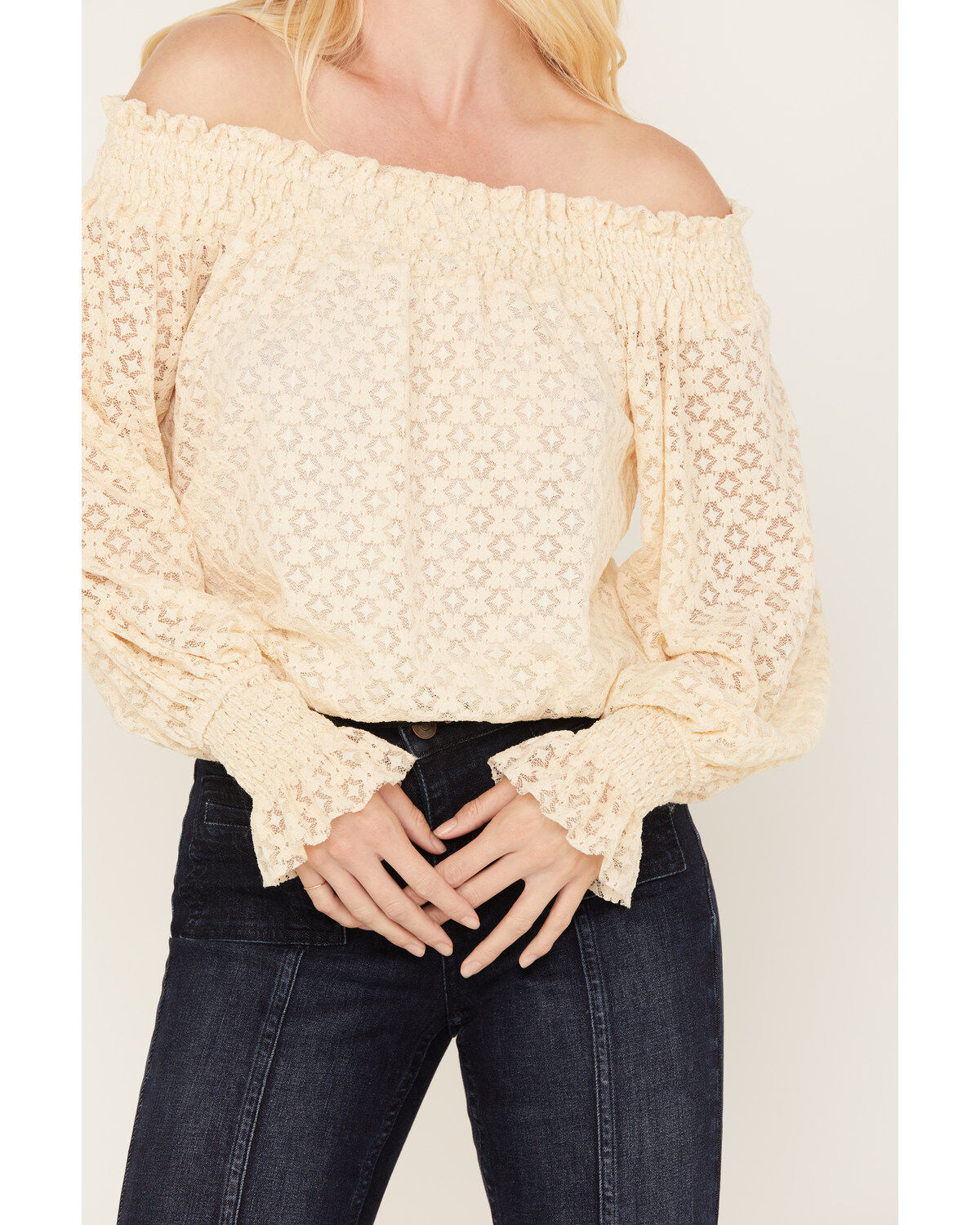Wild Moss Women's Off The Shoulder Lace Top