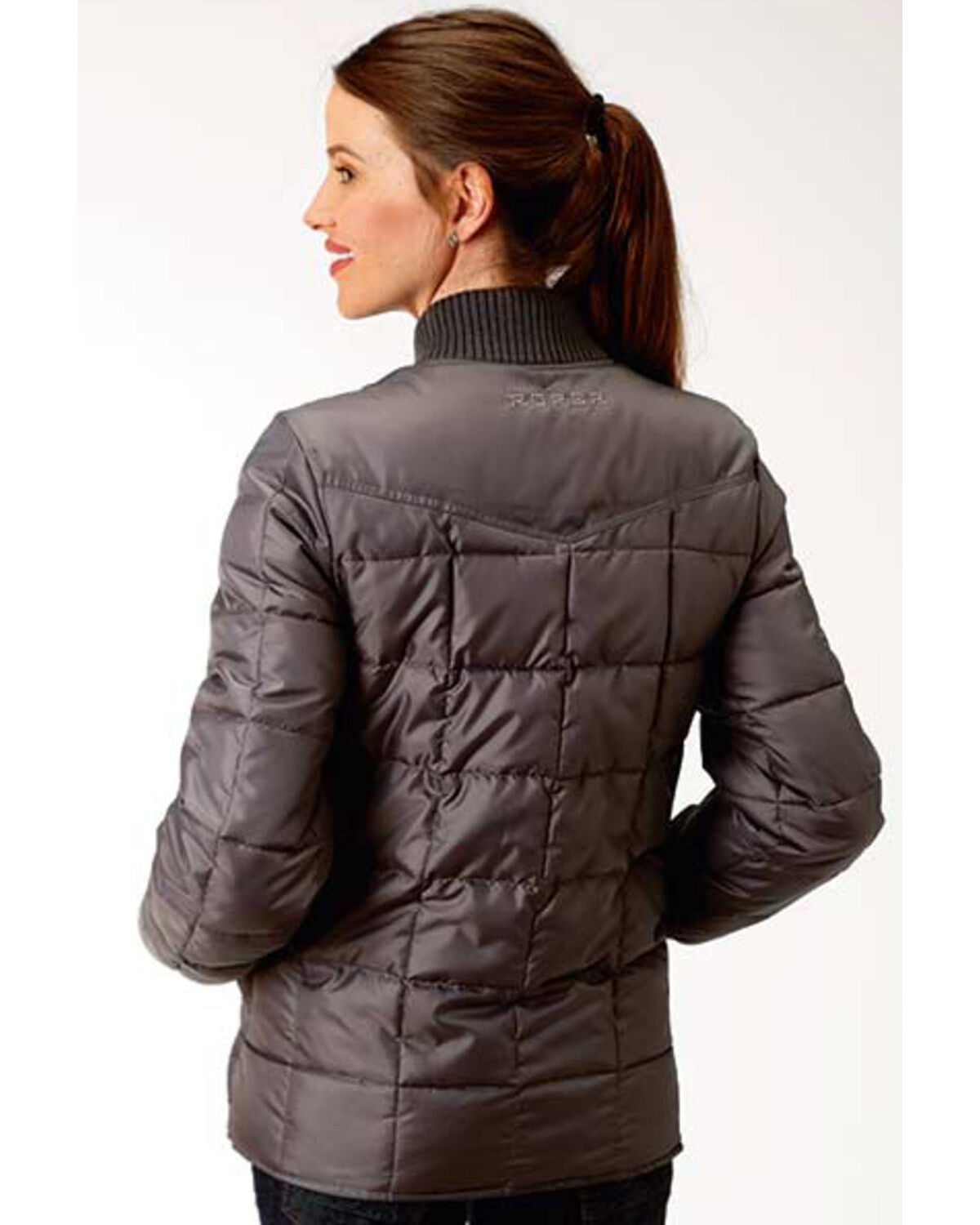 Roper Women's Gray Poly Quilted Jacket