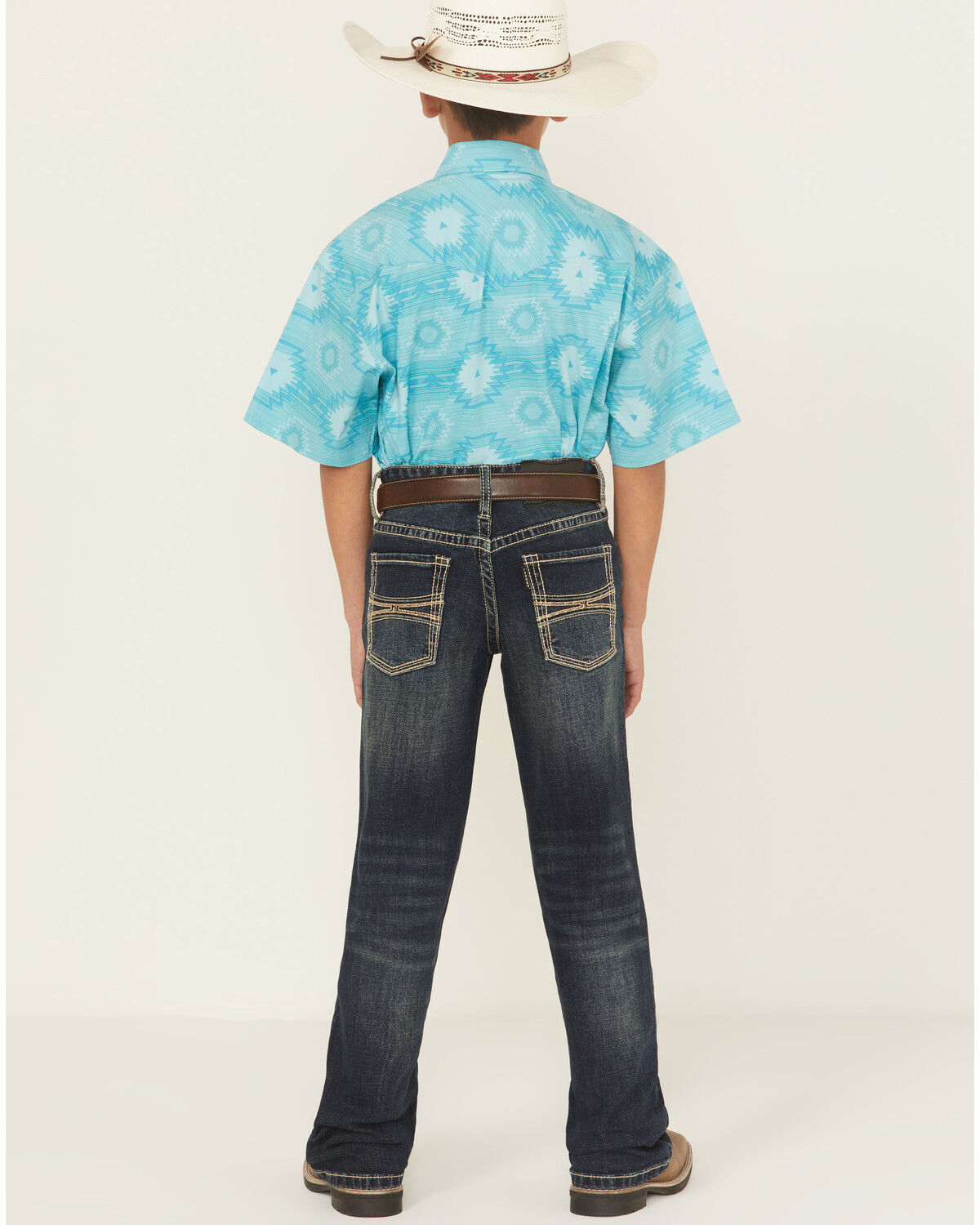 Hooey by Rock & Roll Denim Boys' Dark Wash Barbed Revolver Straight Stretch Denim Jeans