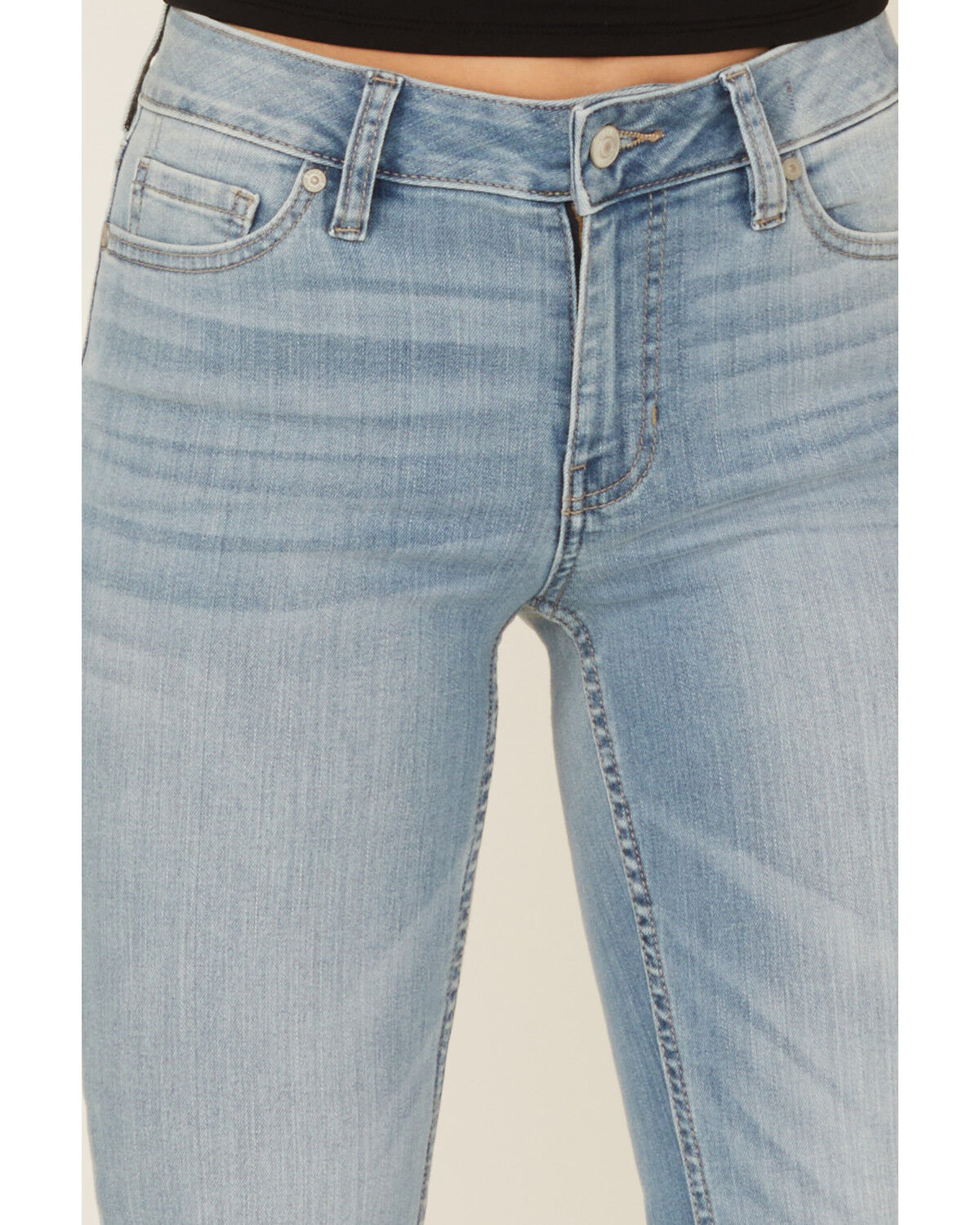Shyanne Women's Rio Light Wash Aria Medium Rise Bootcut Super Stretch Denim Jeans