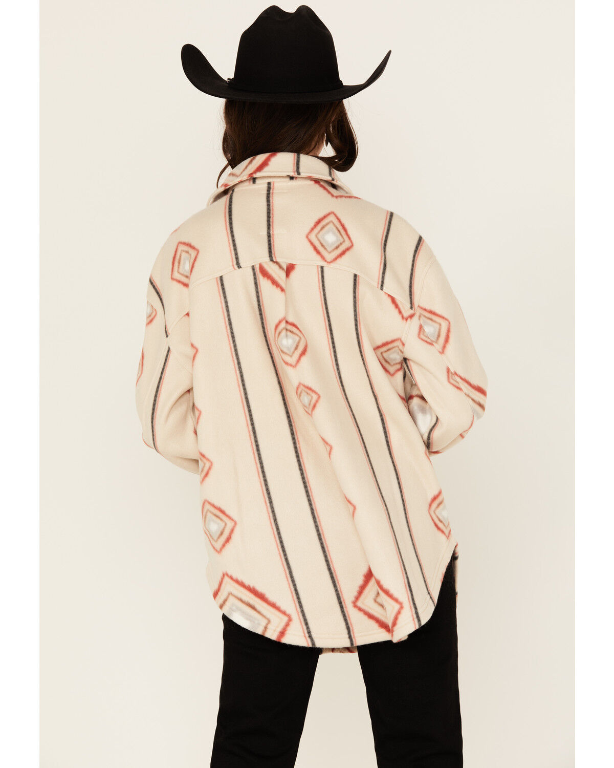 Fornia Women's Southwestern Print Polar Fleece Shacket