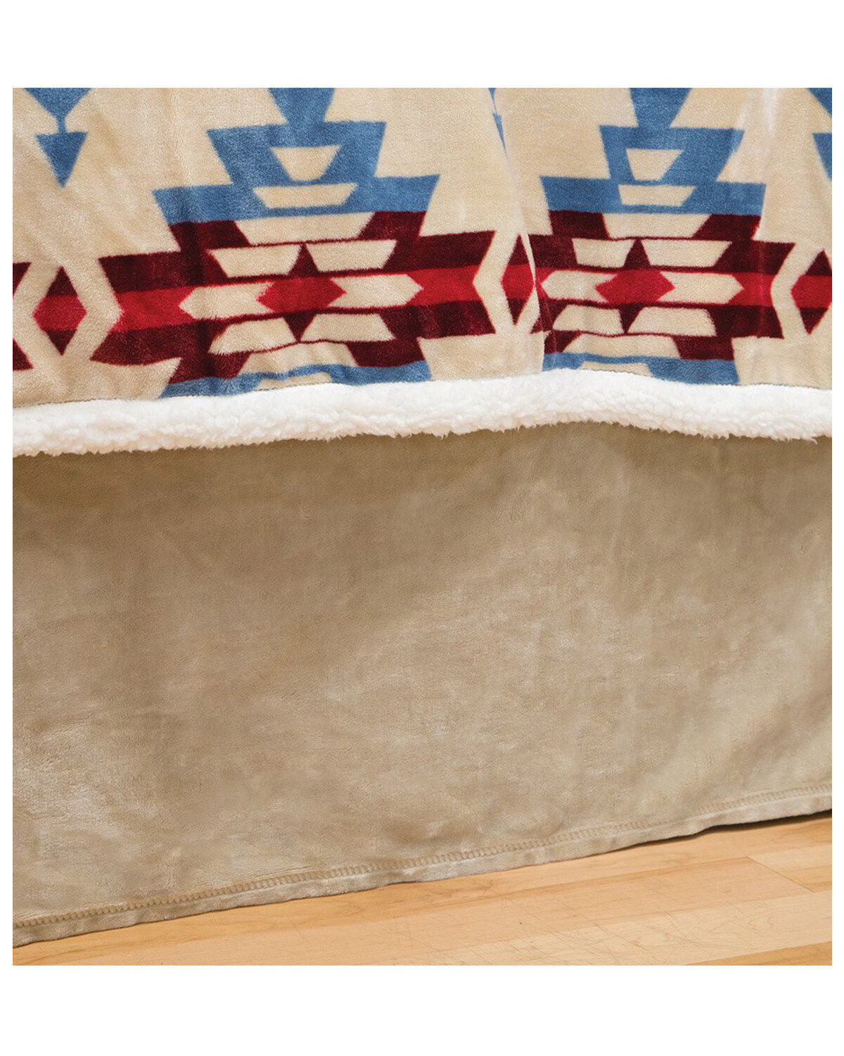 Carstens Home Cream / Khaki Solid Plush Velvet Bed Skirt - Queen Size