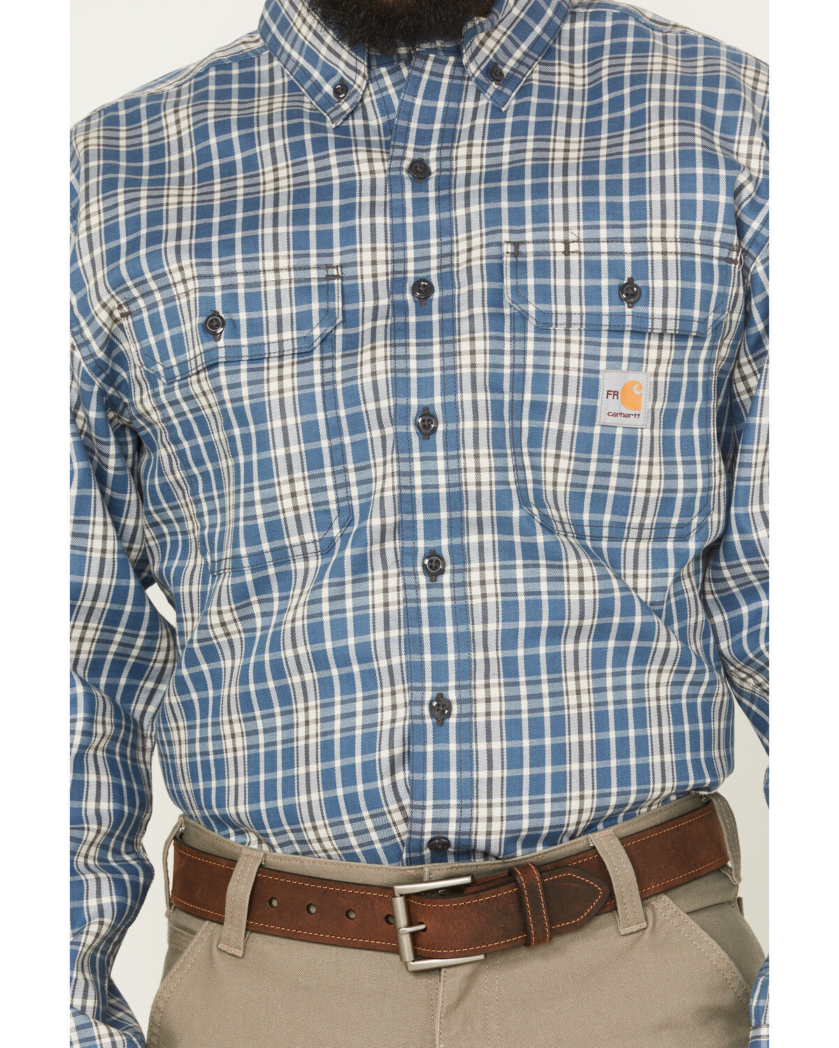 Carhartt Men's FR Force Rugged FleX&trade; Loose Fit Twill Long Sleeve Button-Down Work Shirt