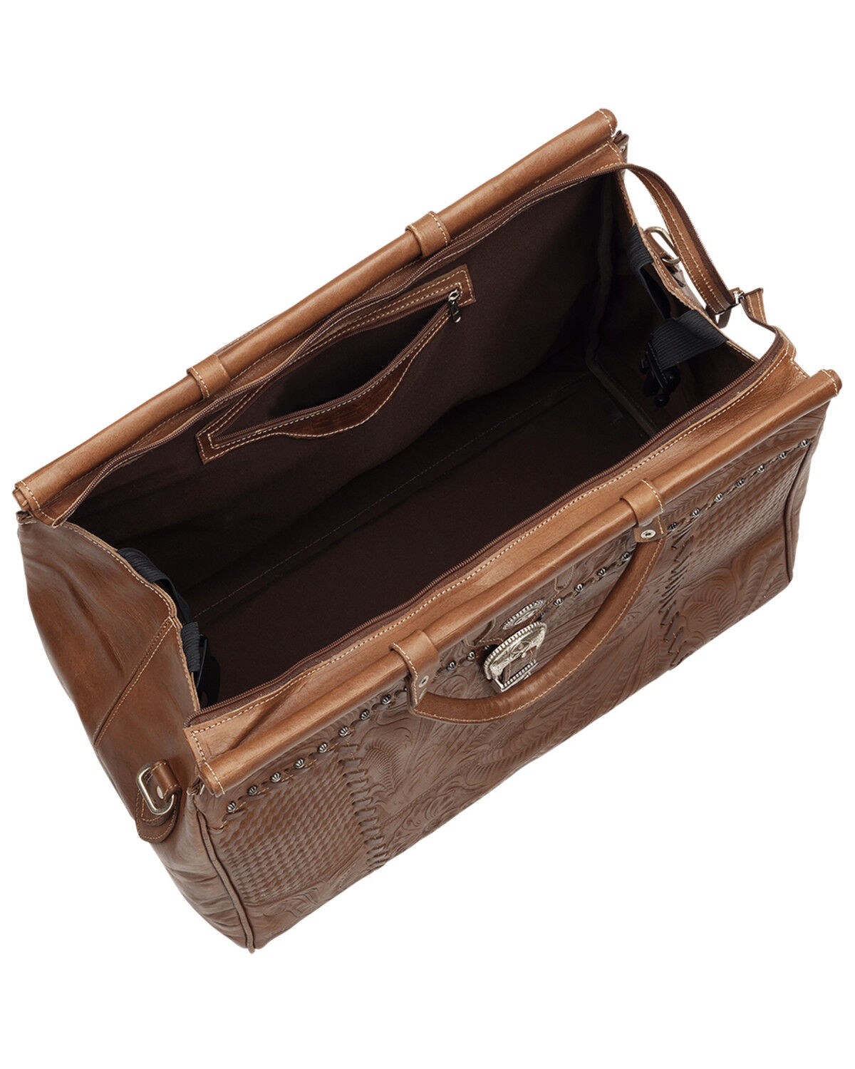 American West Antique Tan Leather Duffel Bag