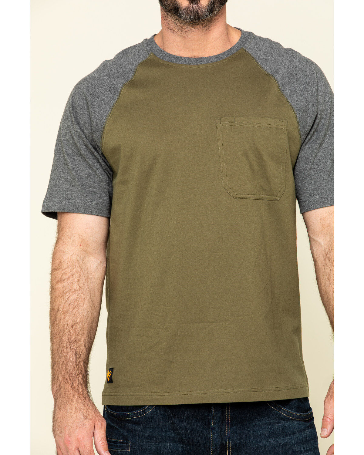 Hawx Men's Olive Midland Short Sleeve Baseball Work T-Shirt