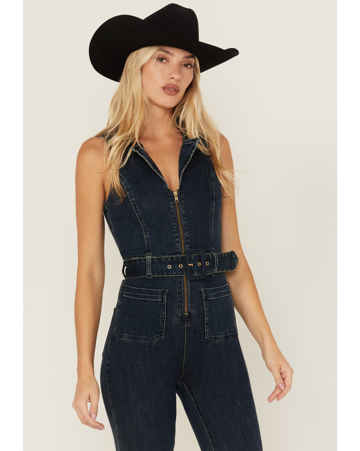 Show Me Your Mumu Women's Jacksonville Dark Wash Denim Jumpsuit