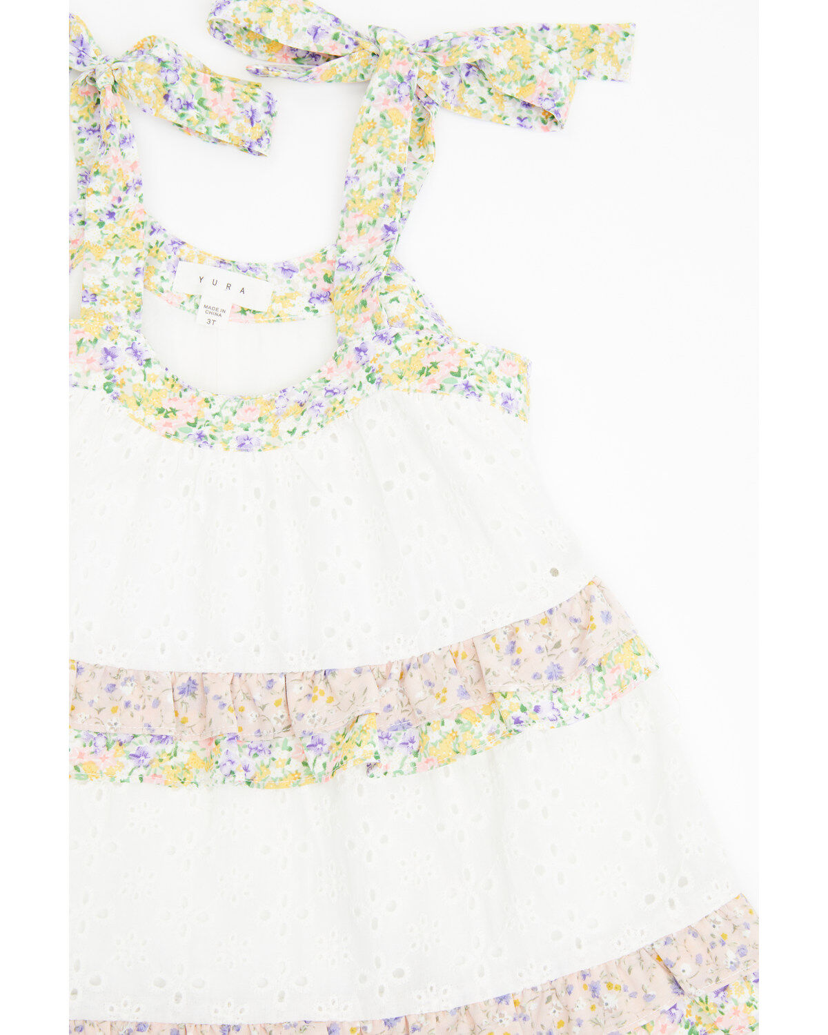 Yura Toddler Girls' Tiered Ruffled Eyelet Dress