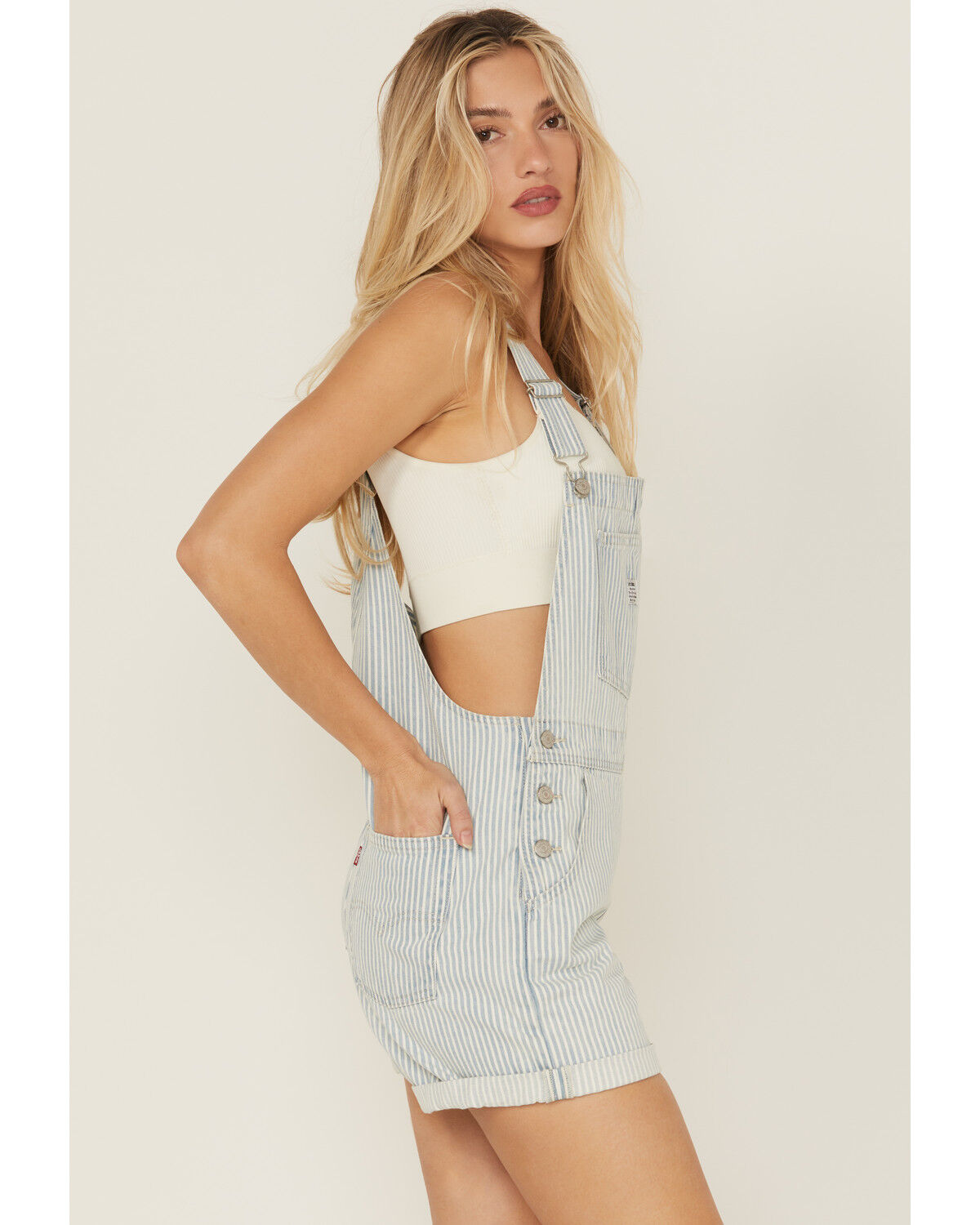 Levi's Women's Landy Women Striped Print Vintage Shortalls