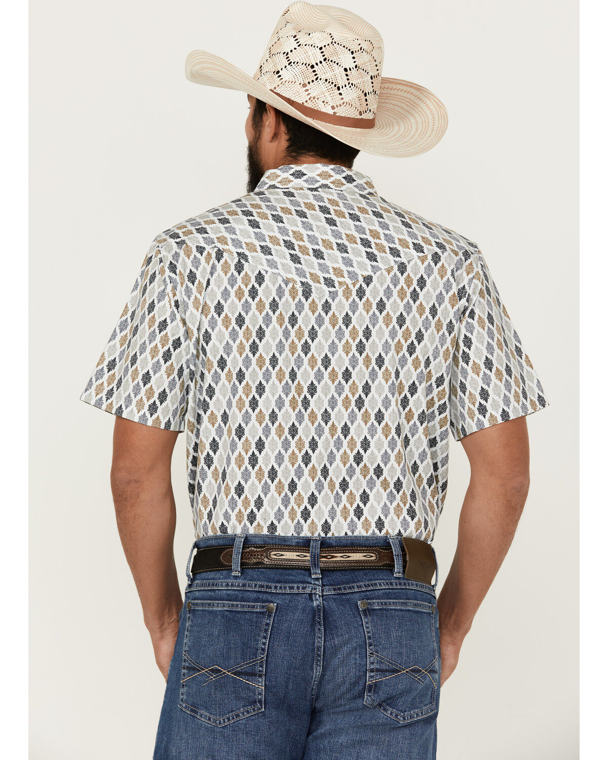 Gibson Men's Geo Print Short Sleeve Snap Western Shirt