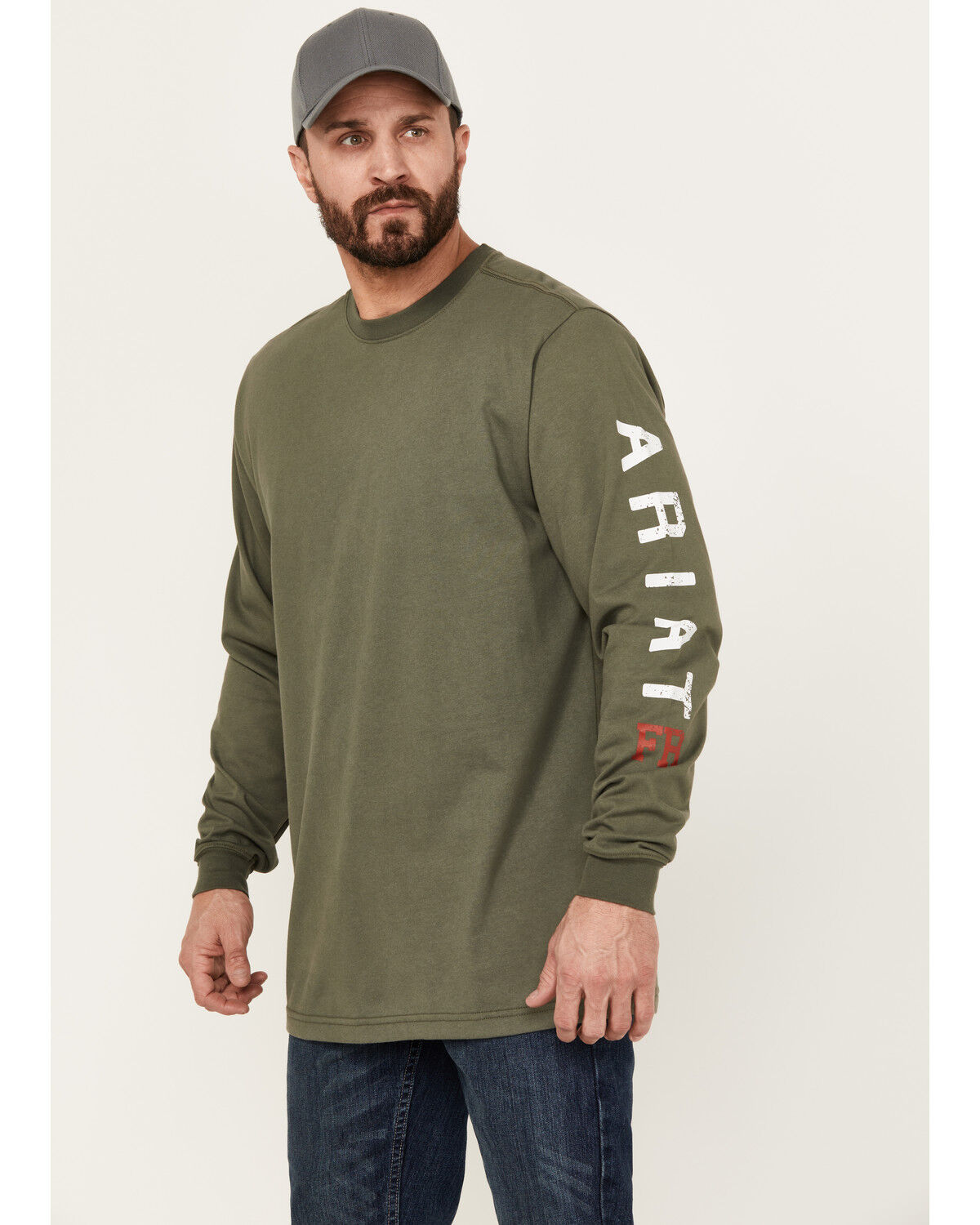 Ariat Men's FR Roughneck Skull Logo Long Sleeve Work T-Shirt