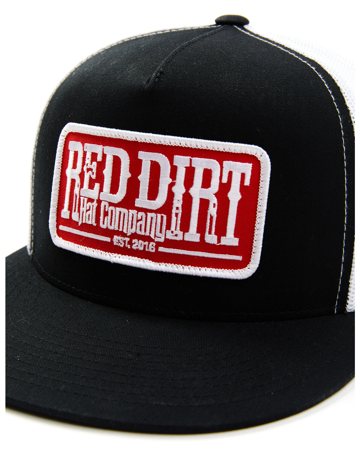 Red Dirt Hat Men's Embroidered Logo Tag Patch Mesh Back Cap